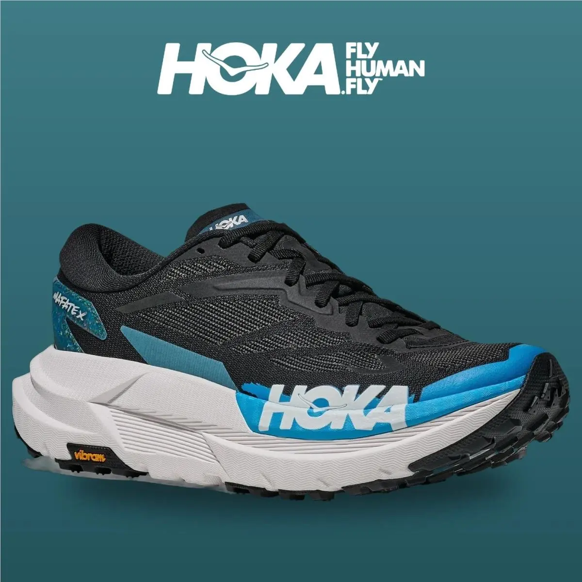 Hoka shoes - Mafate X - Mafate - 1161990-BKSK - Black/Skyward Blue 1