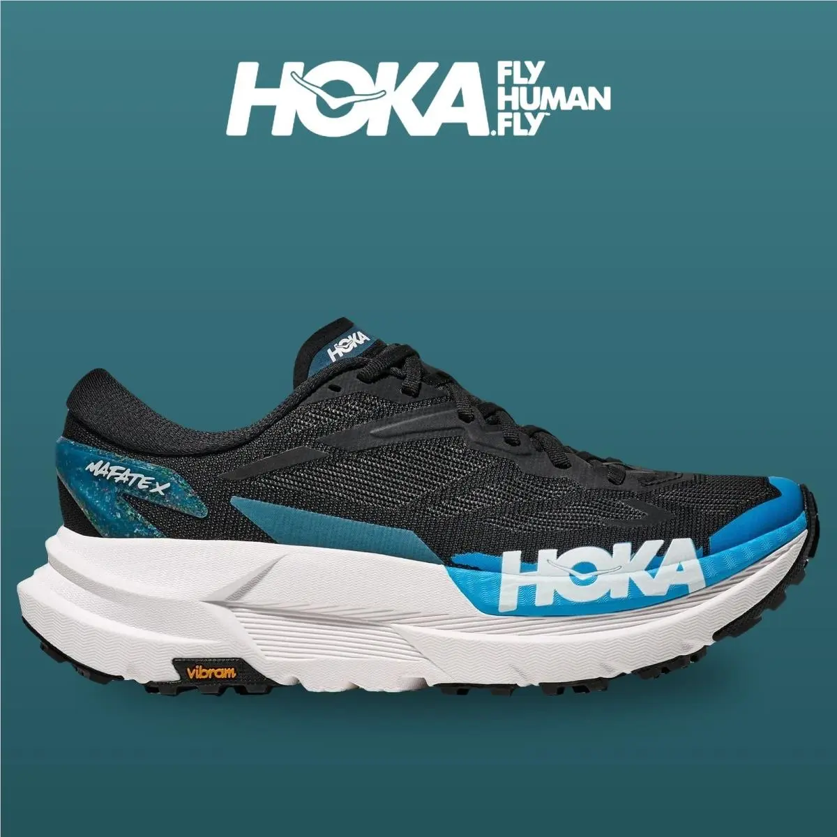 Hoka shoes - Mafate X - Mafate - 1161990-BKSK - Black/Skyward Blue 8