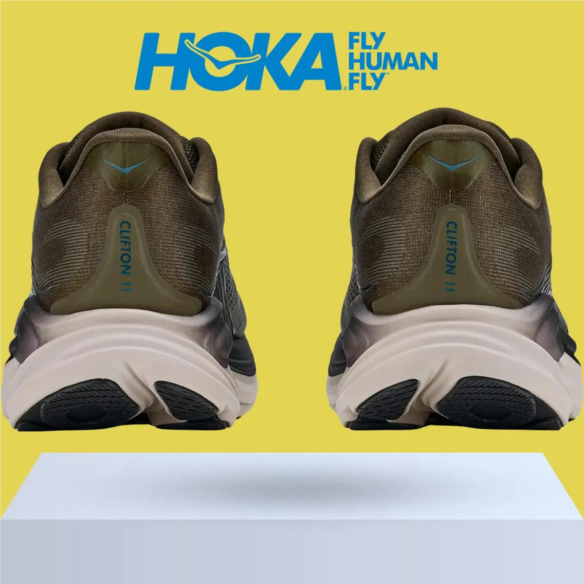 Hoka shoes - Hoka One One Clifton 11 - Antique Olive/River Rock Grey 5
