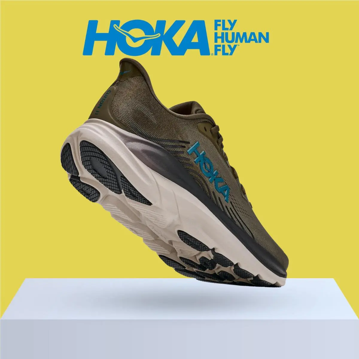 Hoka shoes - Hoka One One Clifton 11 - Antique Olive/River Rock Grey 6