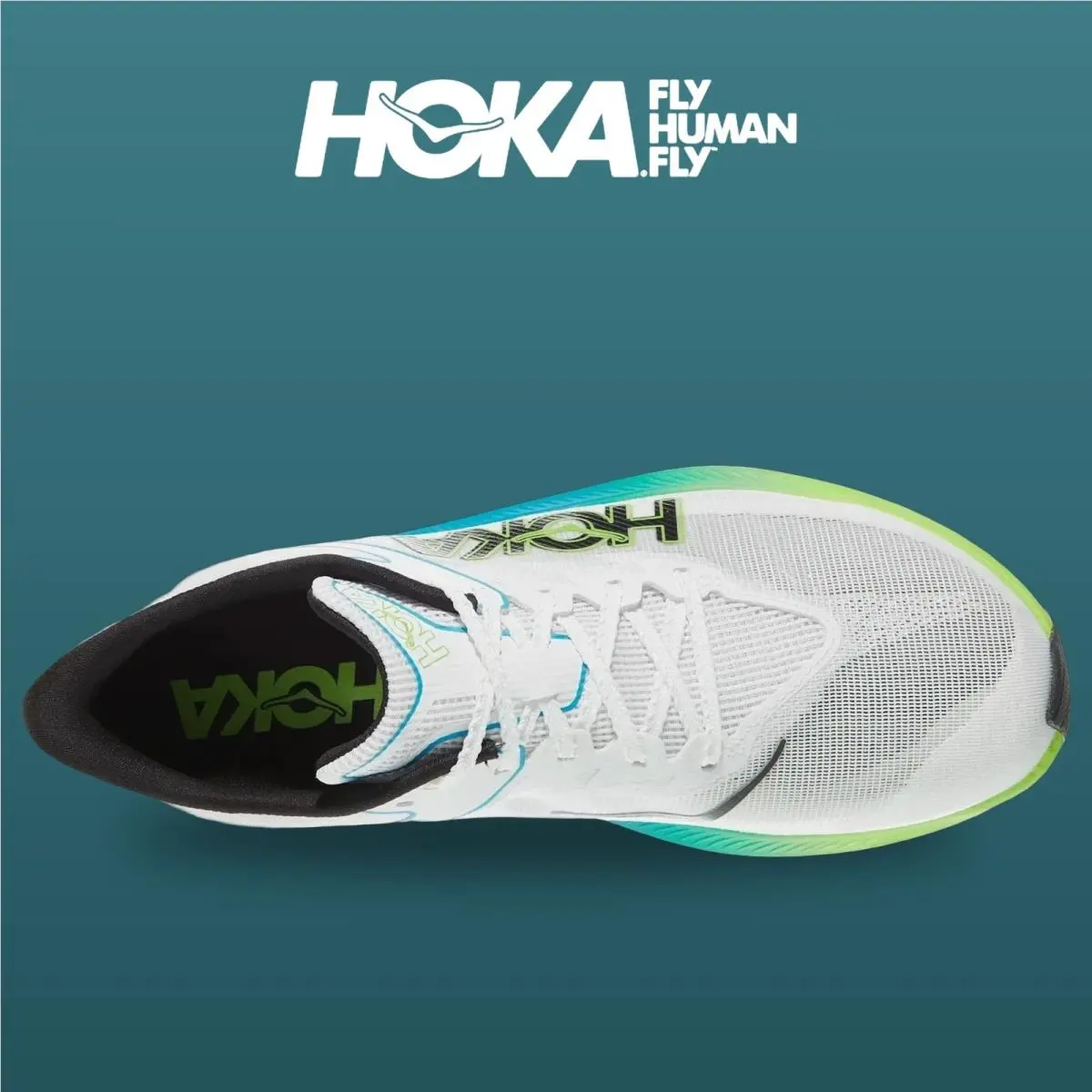 Hoka shoes - Rocket X 3 - Rocket - 1168724-FLCT - Frost/Electric Lime 9