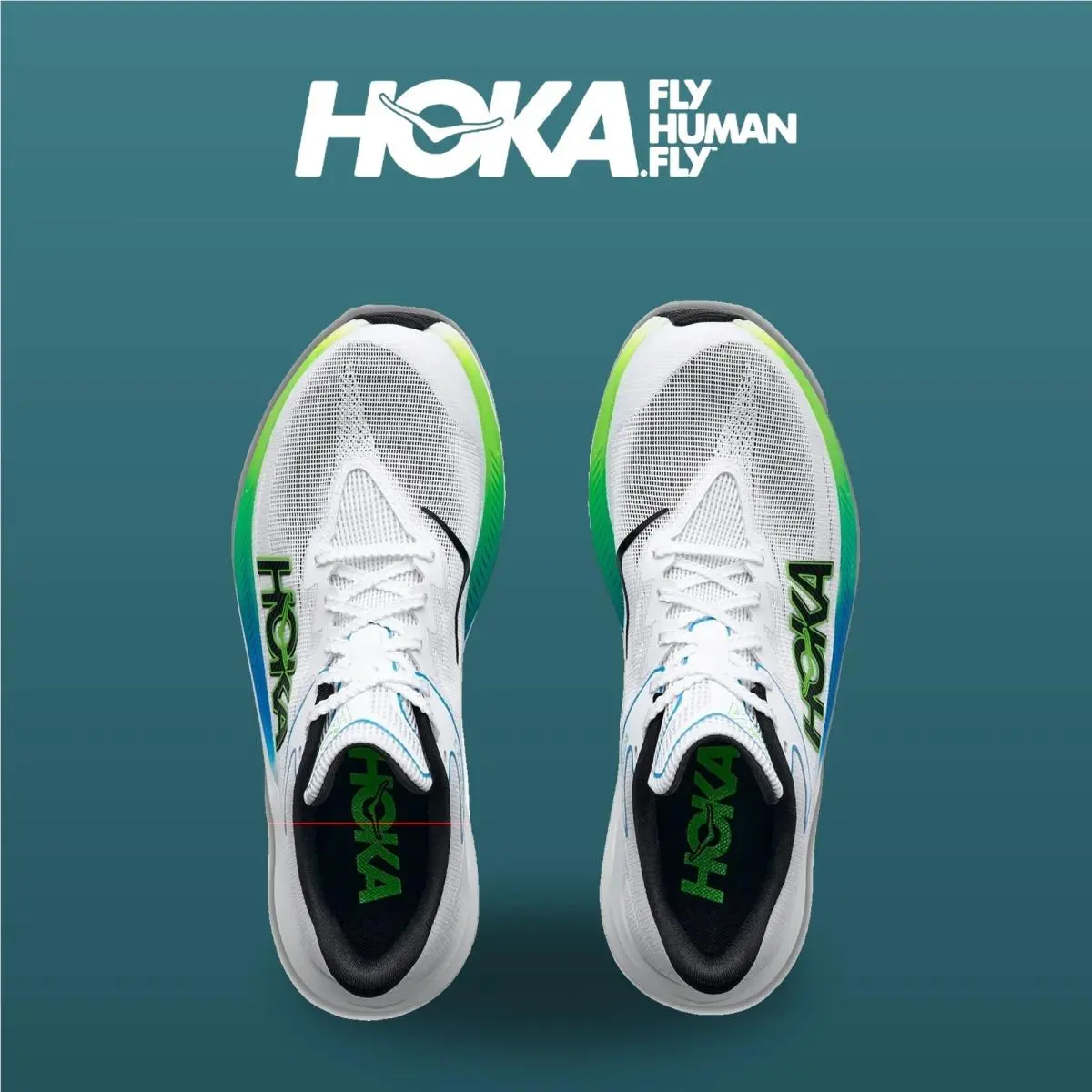 Hoka shoes - Rocket X 3 - Rocket - 1168724-FLCT - Frost/Electric Lime 7