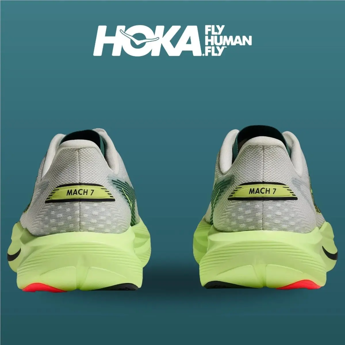 Hoka shoes - Mach 7 - Mach - 1171904-FYZ - Frost/Neon Yuzu 3