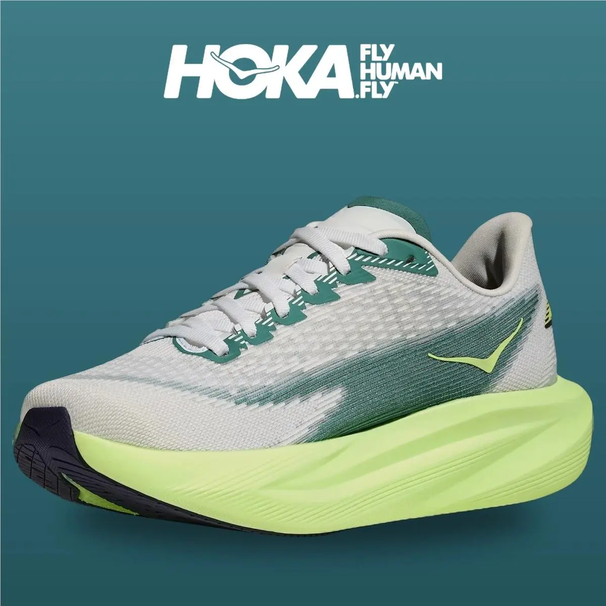 Hoka shoes - Mach 7 - Mach - 1171904-FYZ - Frost/Neon Yuzu 14