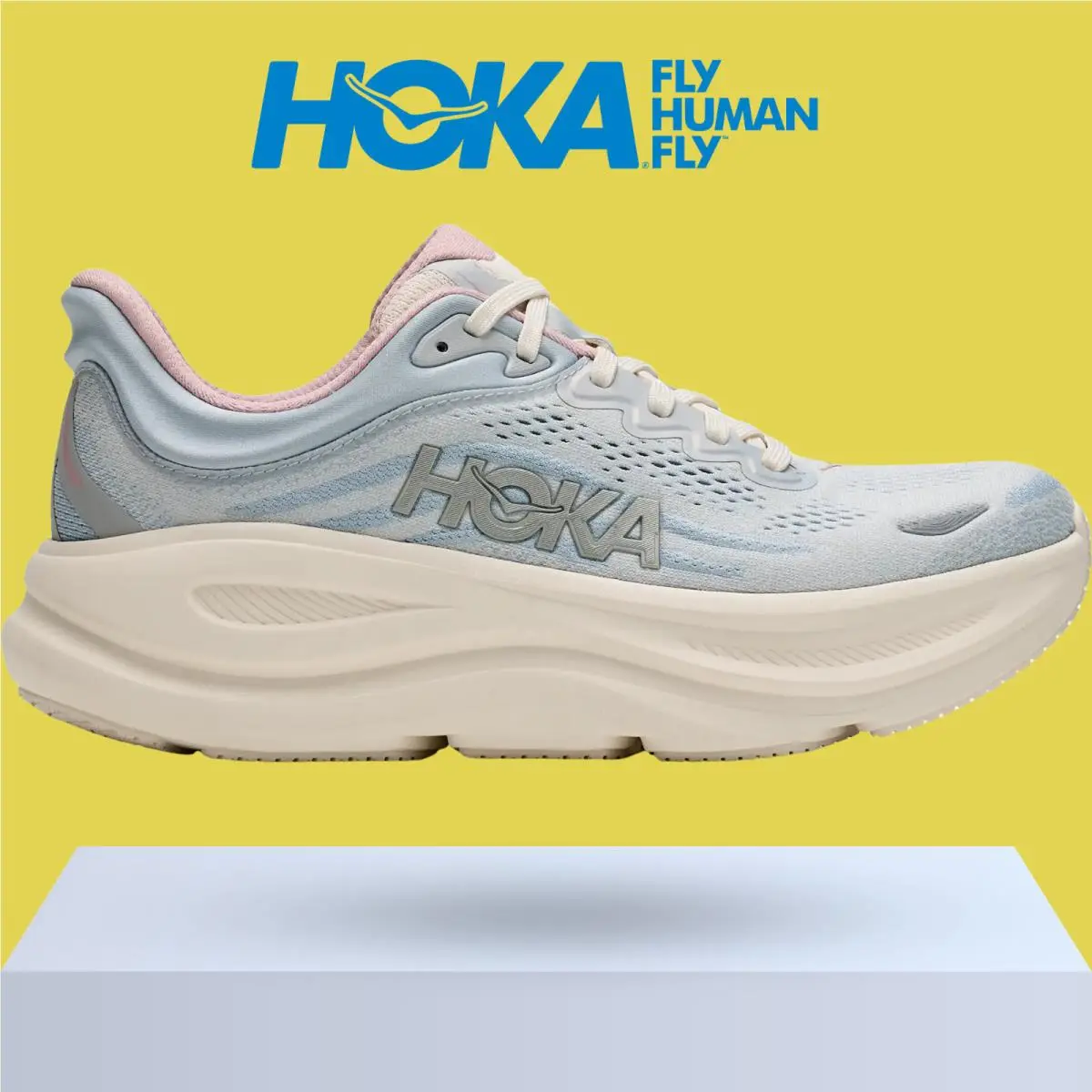 Hoka shoes - Hoka One One Bondi 9 - Alabaster/Mineral Blue 3