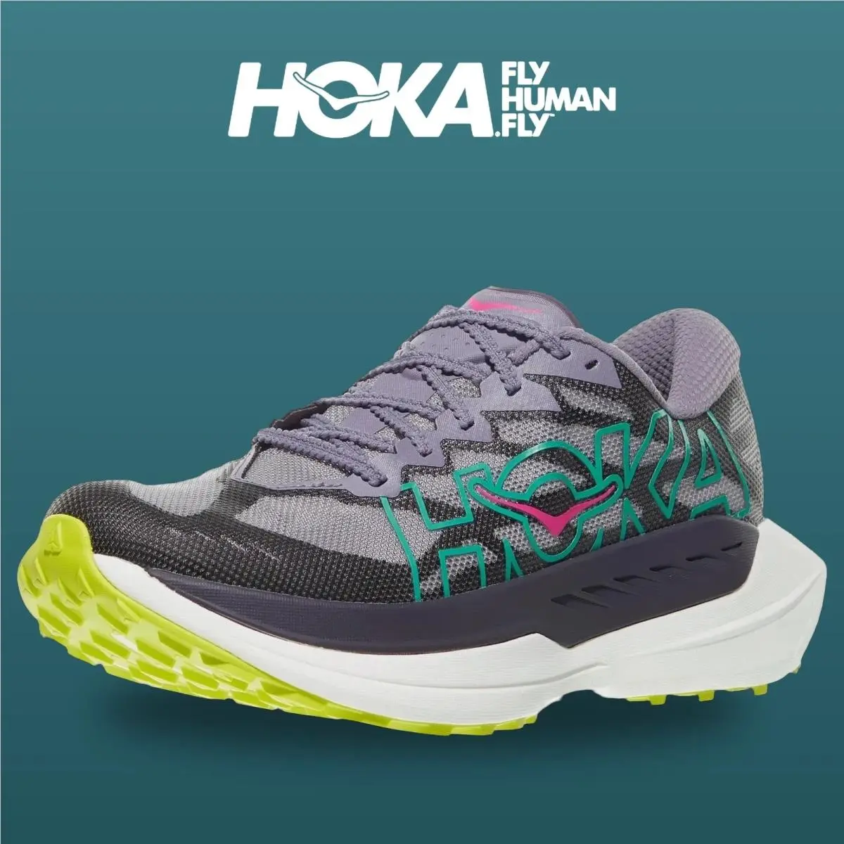 Hoka shoes - Rocket X - Rocket - 1176331-PHK - Purple Fog/Citrus 0