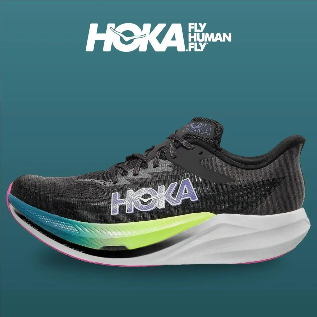 Hoka shoes - Rocket X 3 - Rocket - 1168724-BNNN - Black/Neon Nebula 5
