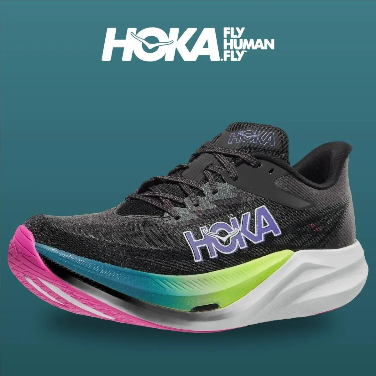 Hoka shoes - Rocket X 3 - Rocket - 1168724-BNNN - Black/Neon Nebula 6