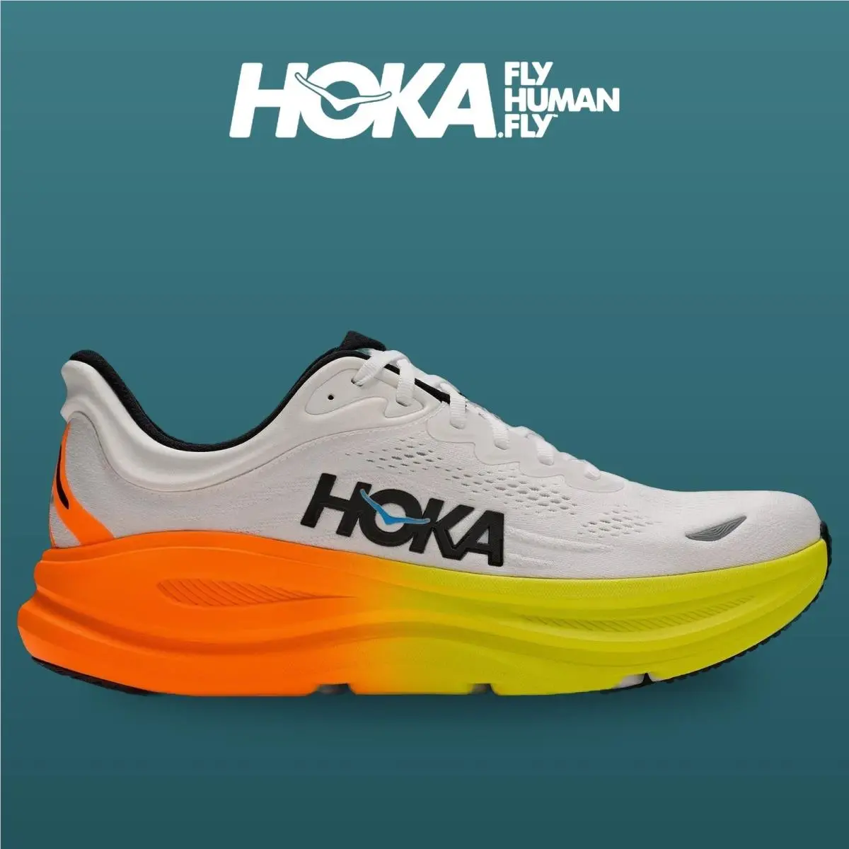 Hoka shoes - Bondi 9 - Bondi - 1162011-WNG - White/Neon Tangerine 8