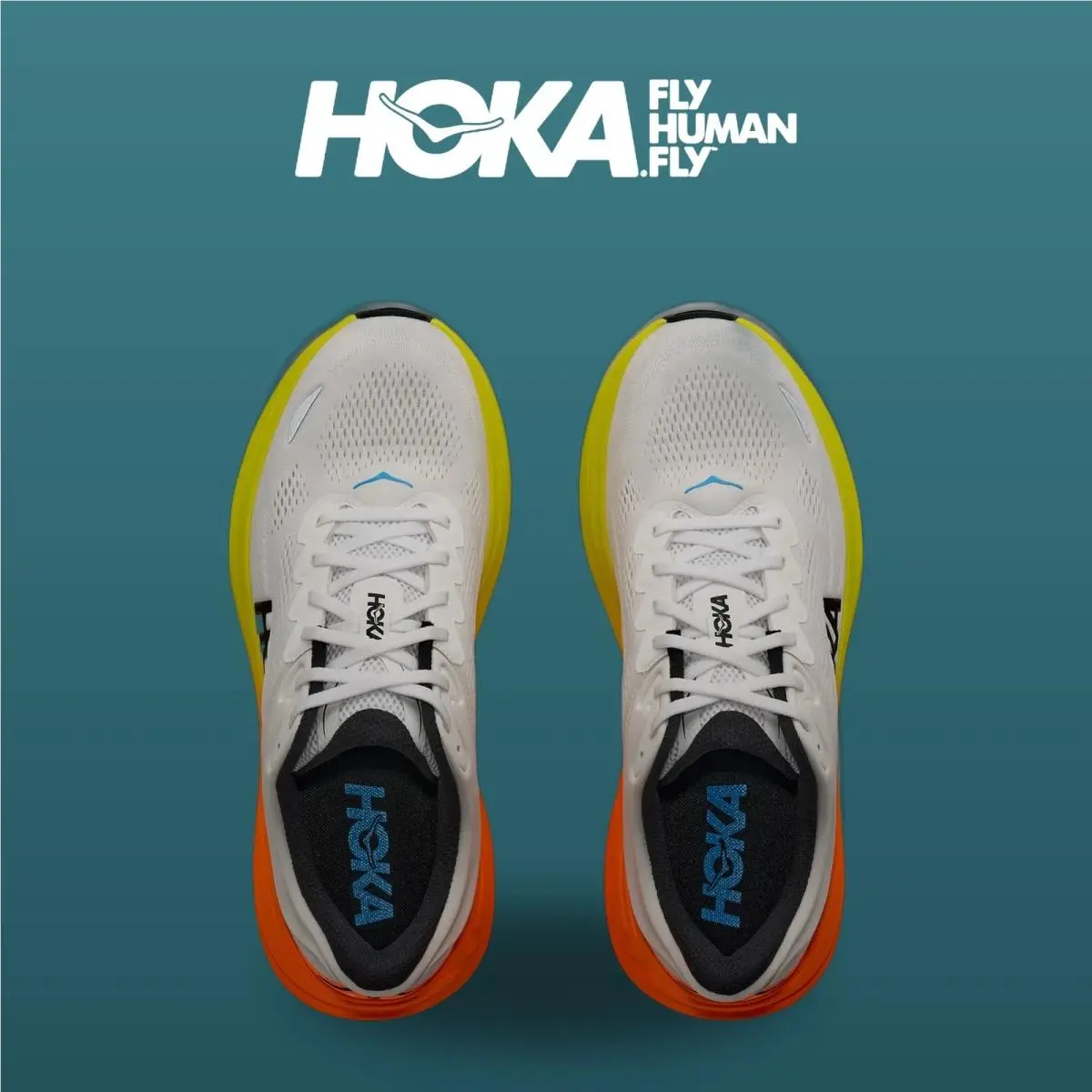 Hoka shoes - Bondi 9 - Bondi - 1162011-WNG - White/Neon Tangerine 9
