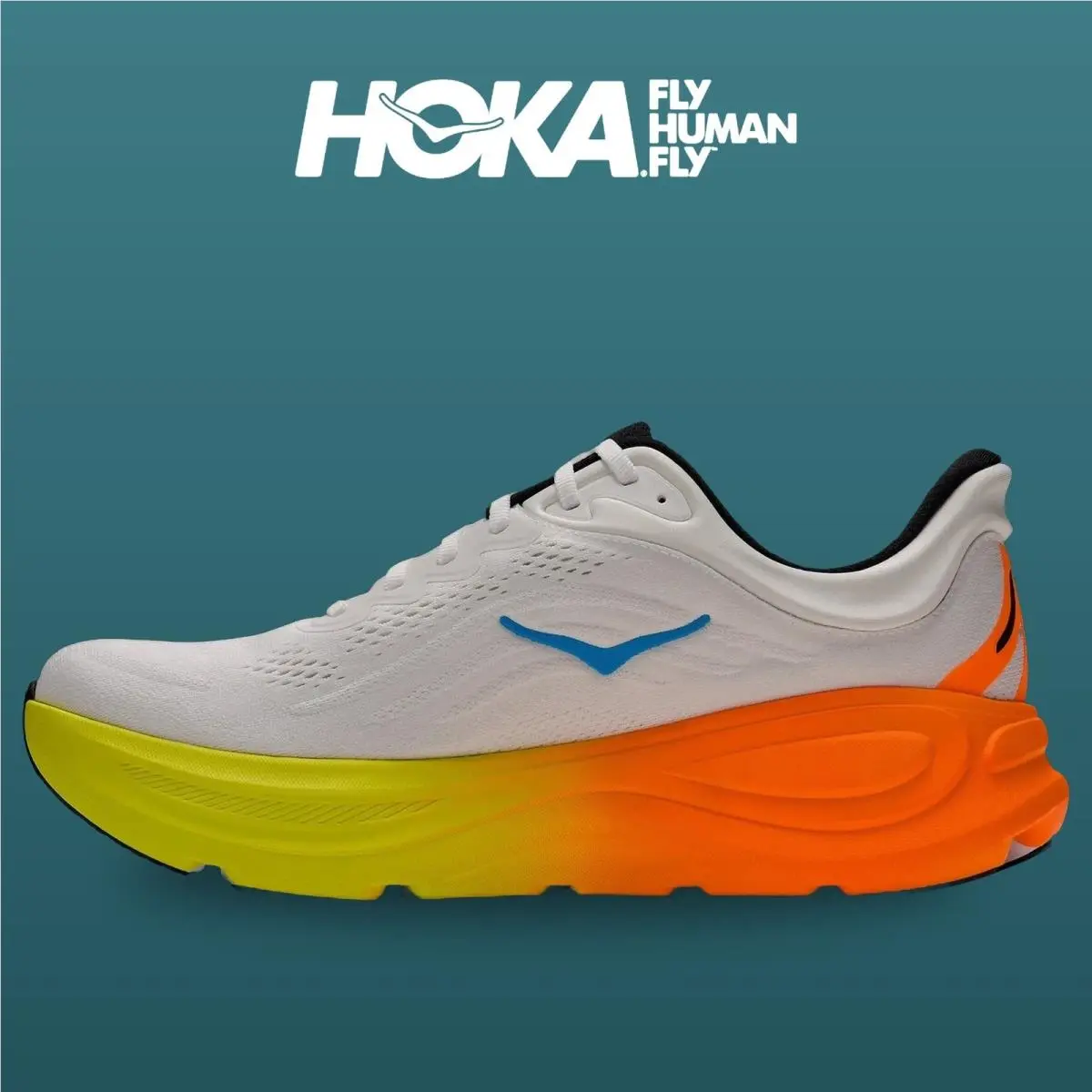 Hoka shoes - Bondi 9 - Bondi - 1162011-WNG - White/Neon Tangerine 11