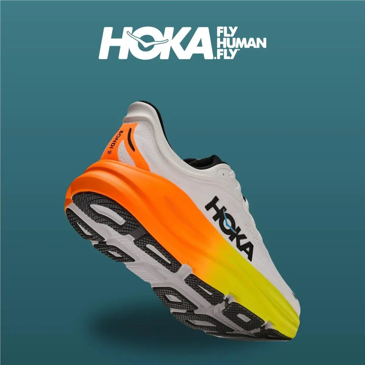 Hoka shoes - Bondi 9 - Bondi - 1162011-WNG - White/Neon Tangerine 14