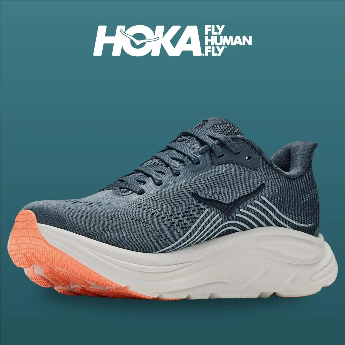 Hoka shoes - Clifton 11 - Clifton - 1176573-FYGL - Faded Navy/Glimmering Blue 14