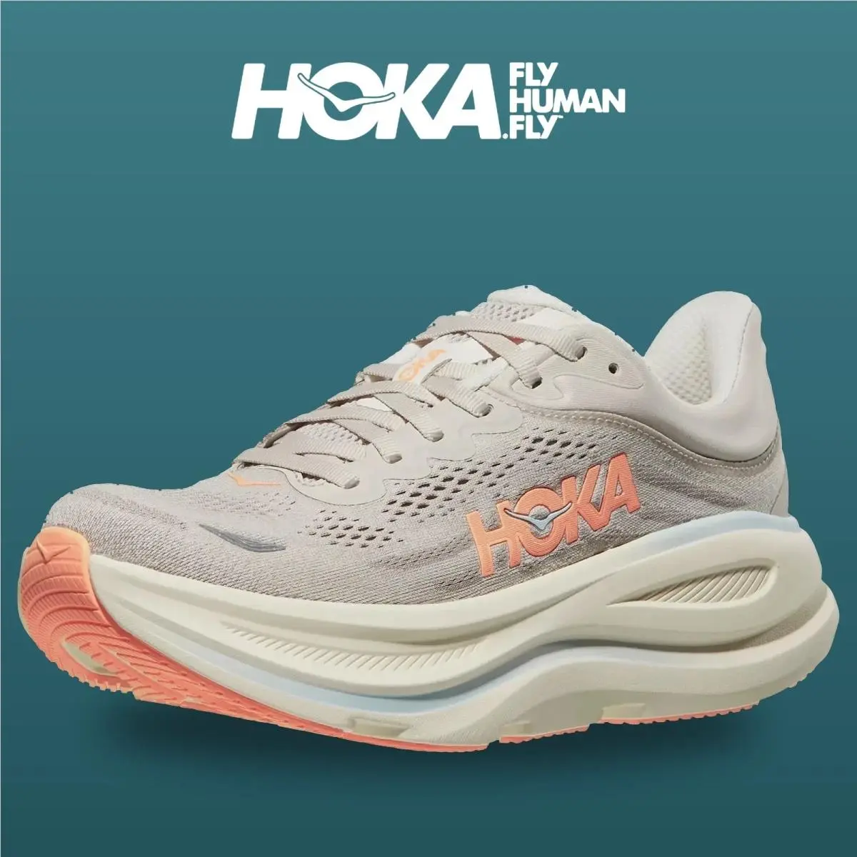 Hoka shoes - Bondi 9 - Bondi - 1162012-RRYM - River Rock Grey/Mineral Ore 7