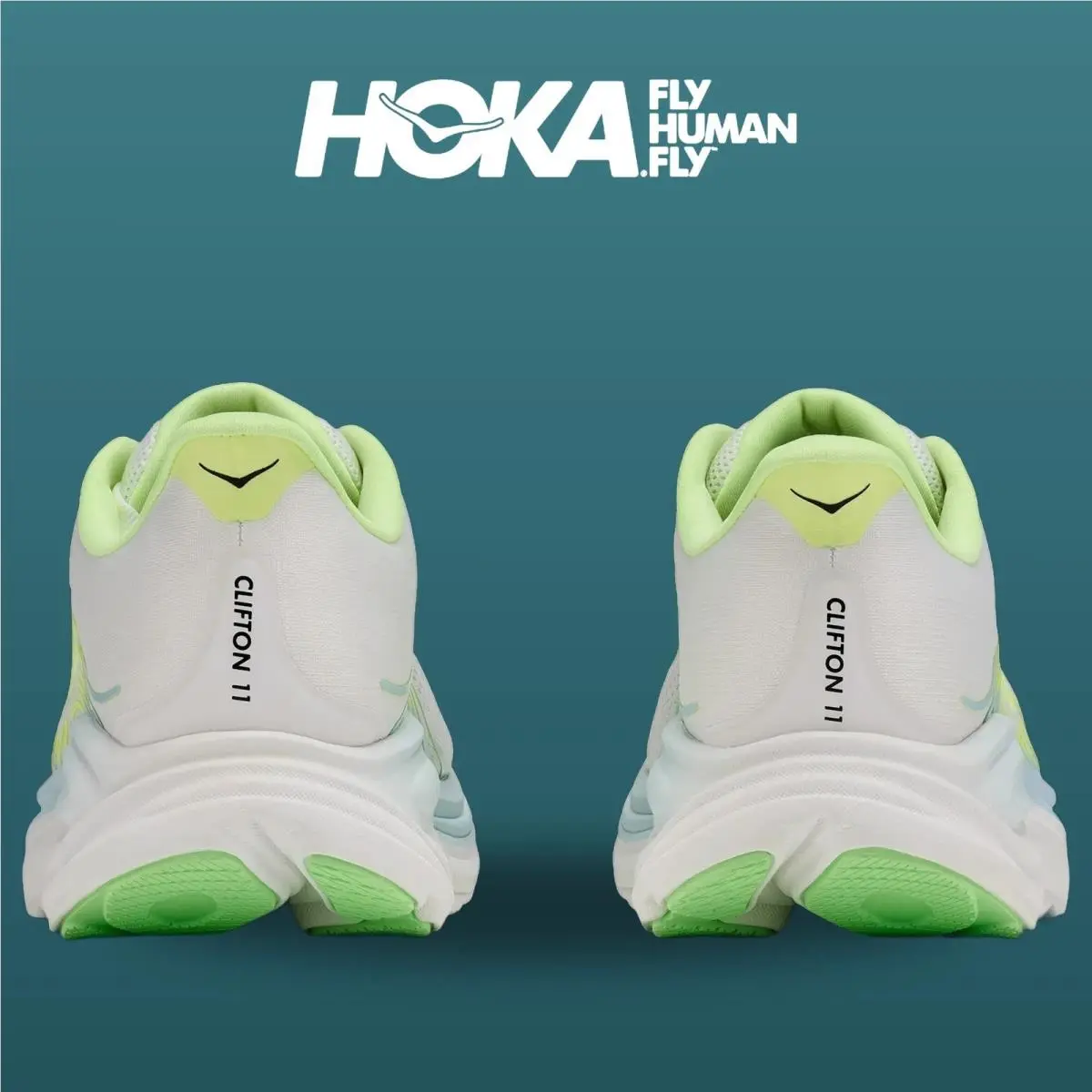 Hoka shoes - Clifton 11 - Clifton - 1176573-FYZ - Frost/Neon Yuzu 3