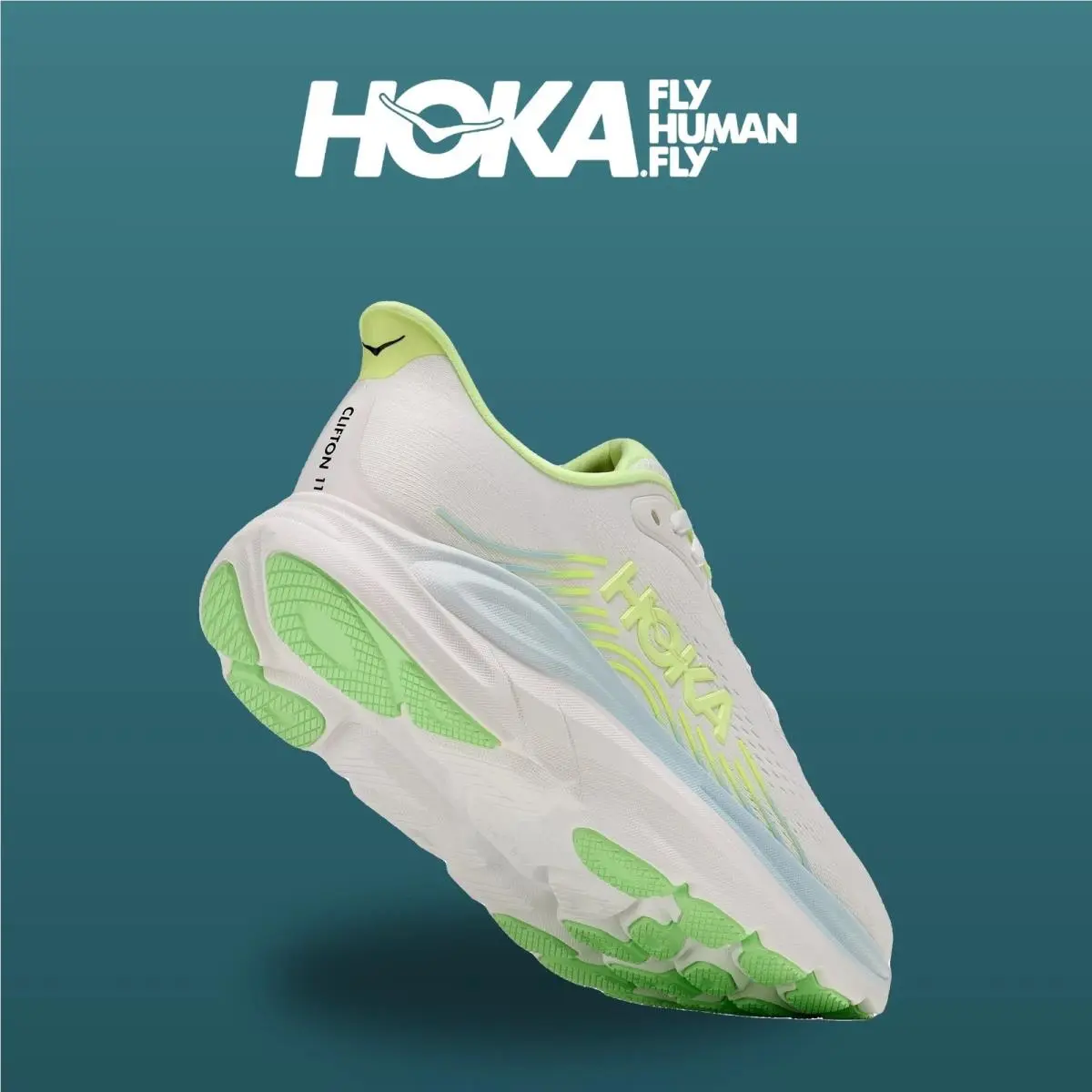 Hoka shoes - Clifton 11 - Clifton - 1176573-FYZ - Frost/Neon Yuzu 5