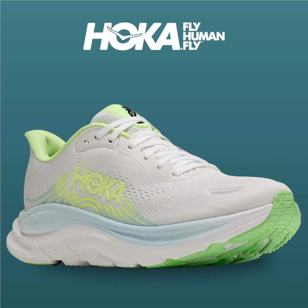 Hoka shoes - Clifton 11 - Clifton - 1176573-FYZ - Frost/Neon Yuzu 6