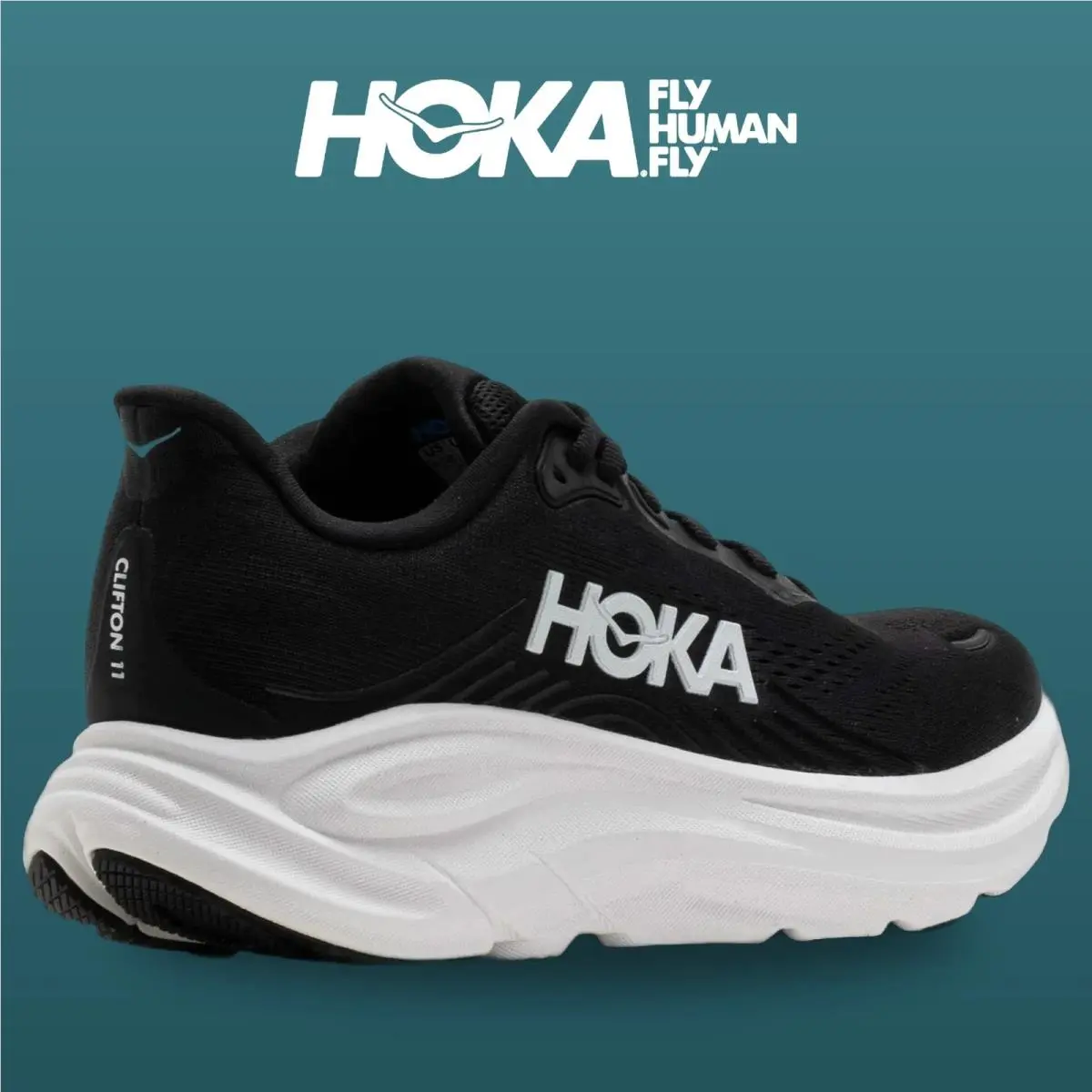 Hoka shoes - HOKA Clifton 11 Wide - Clifton Wide - 1176573-BWHT - Black/White 17
