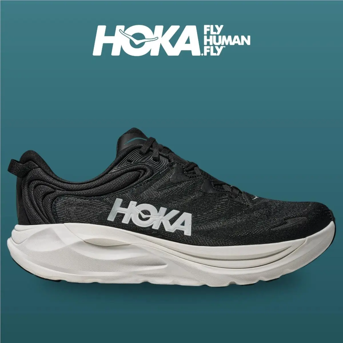 Hoka shoes - HOKA Gaviota 6 Wide - Gaviota Wide - 1171932-BWHT - Black/White 8