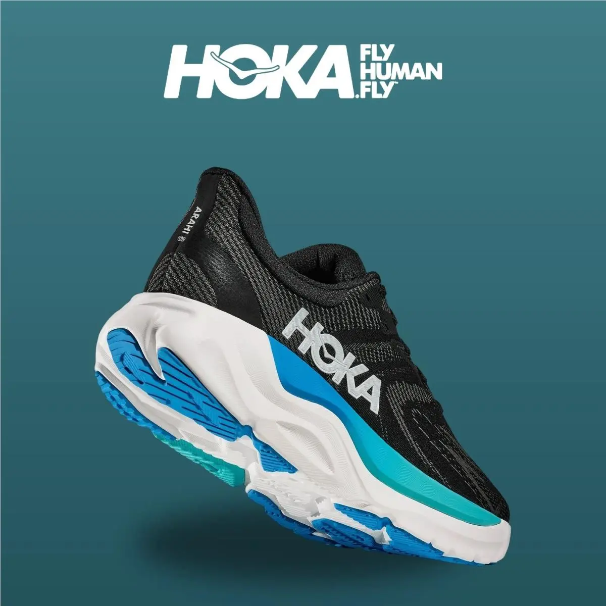 Hoka shoes - Arahi 8 - Arahi - 1168690-BKSK - Black/Skyward Blue 14