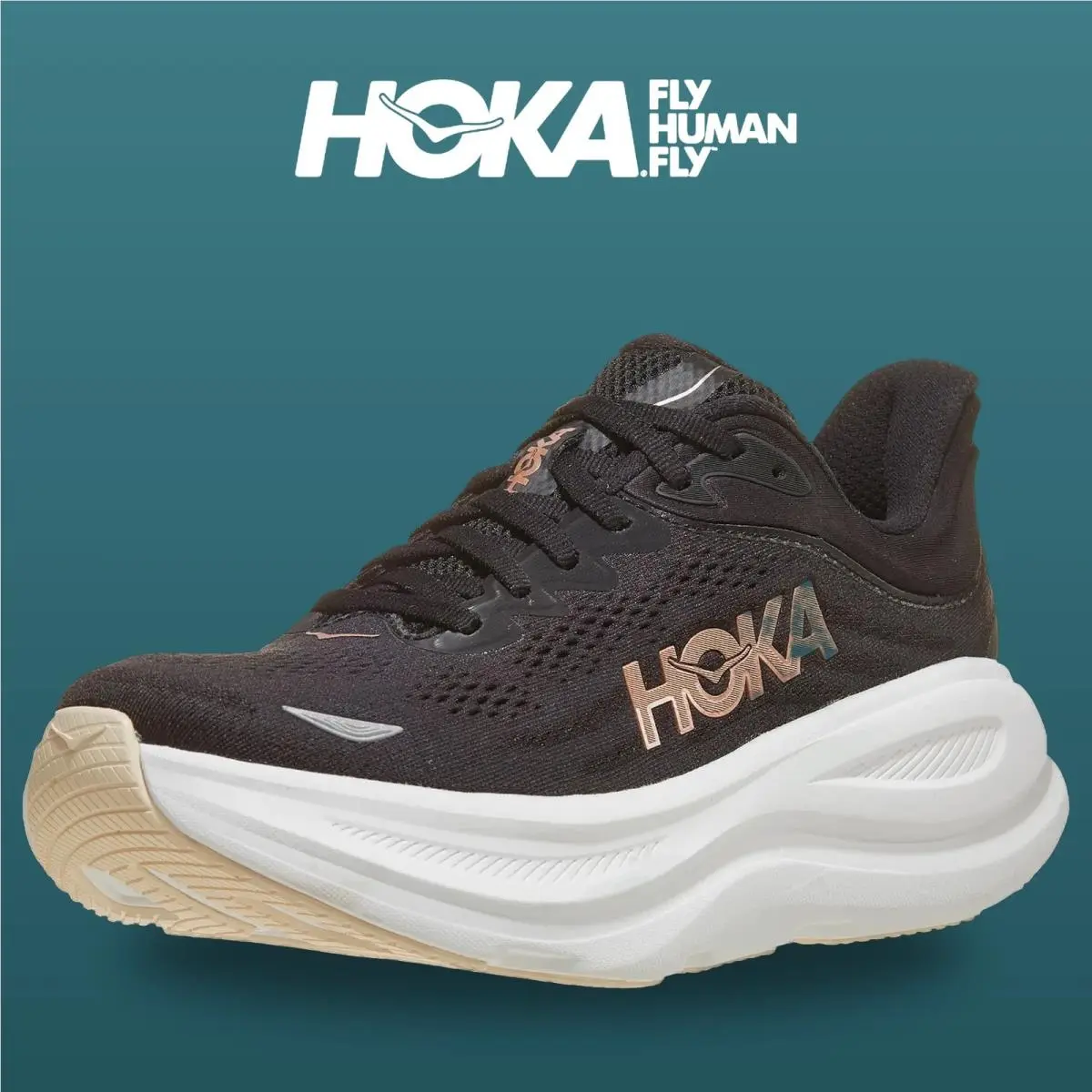 Hoka shoes - Bondi 9 - Bondi - 1162012-BRGL - Black/Rose Gold 0