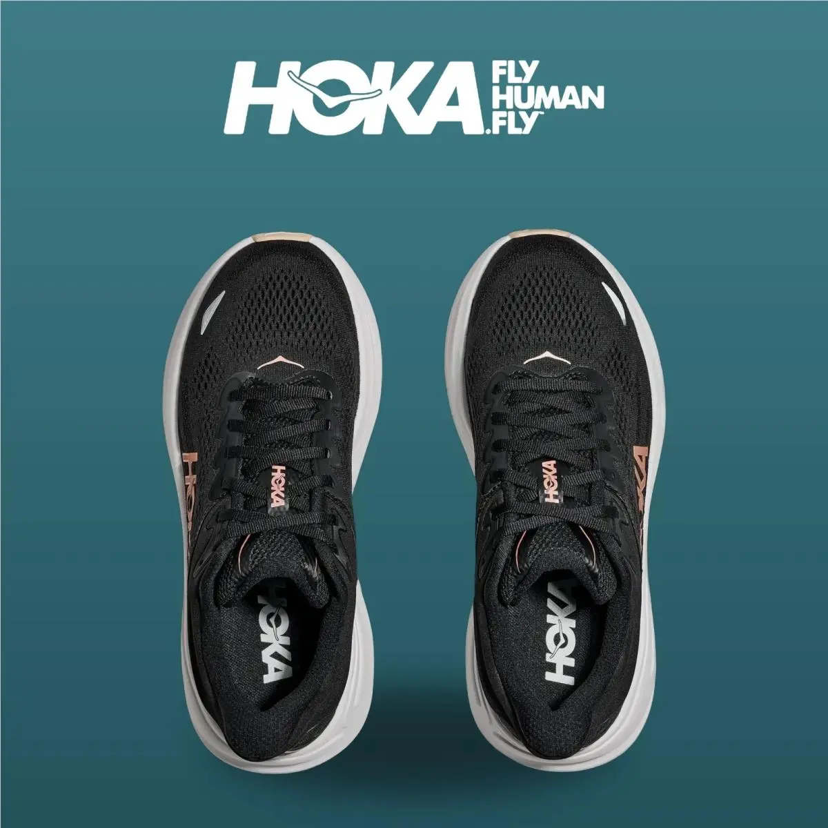 Hoka shoes - Bondi 9 - Bondi - 1162012-BRGL - Black/Rose Gold 11