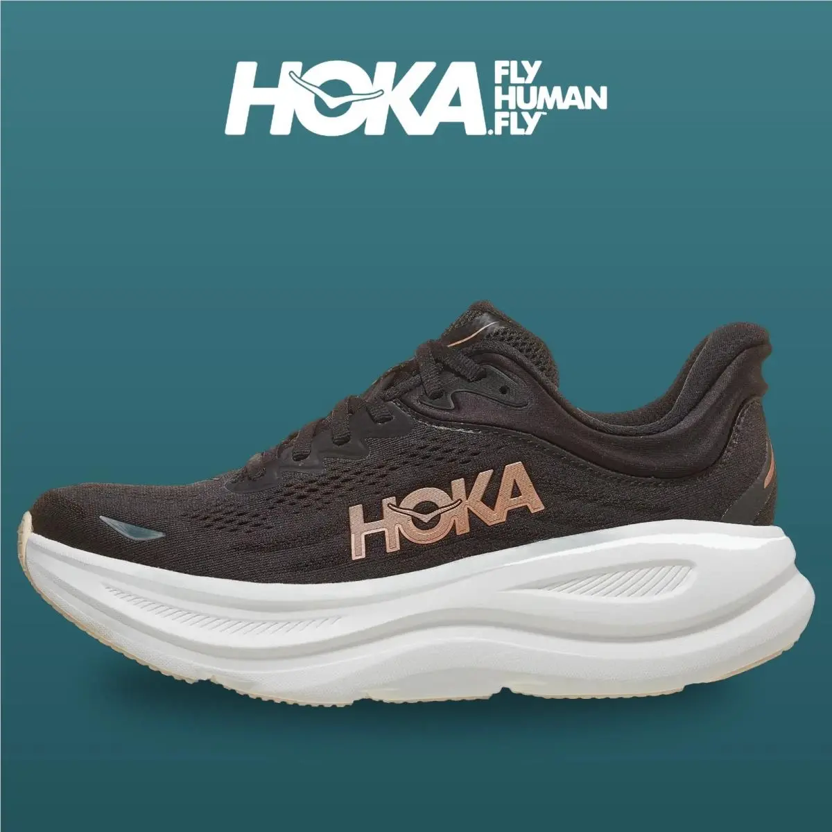 Hoka shoes - Bondi 9 - Bondi - 1162012-BRGL - Black/Rose Gold 6