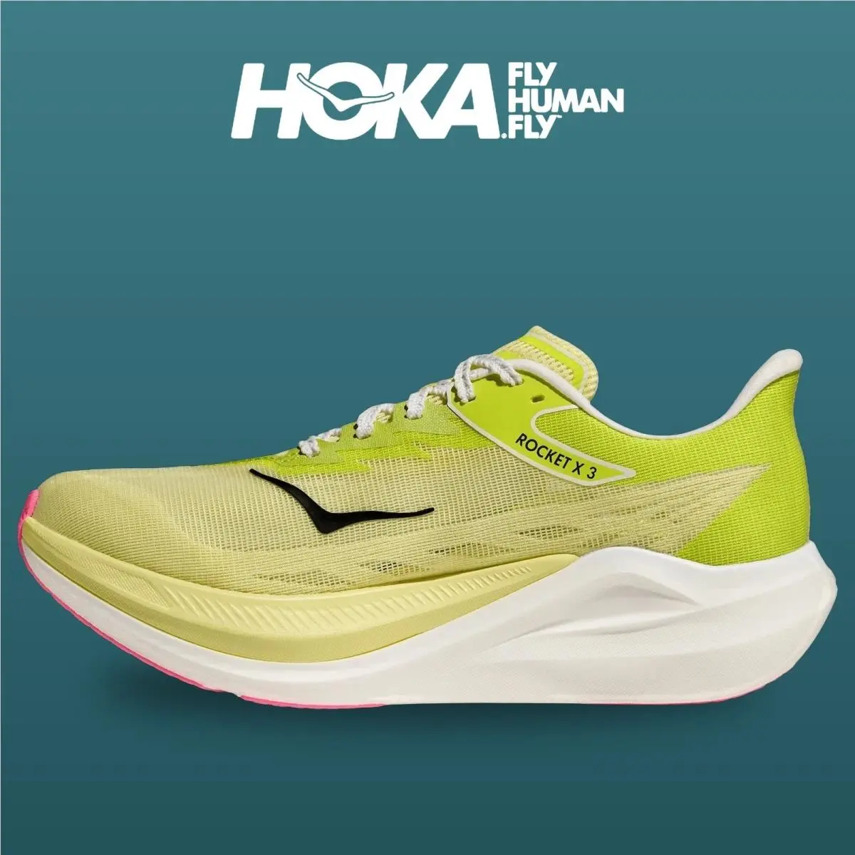 Hoka shoes - Rocket X 3 - Rocket - 1168724-SNLG - Sunlight/Neon Hoka Citrus 7