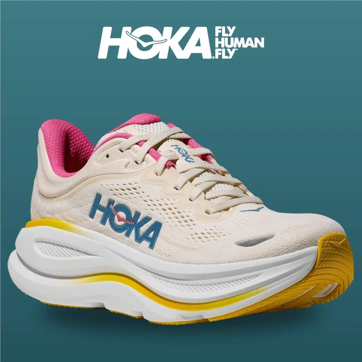Hoka shoes - HOKA Bondi 9 Wide - Bondi Wide - 1162012-ALBST - Alabaster/Birch 4