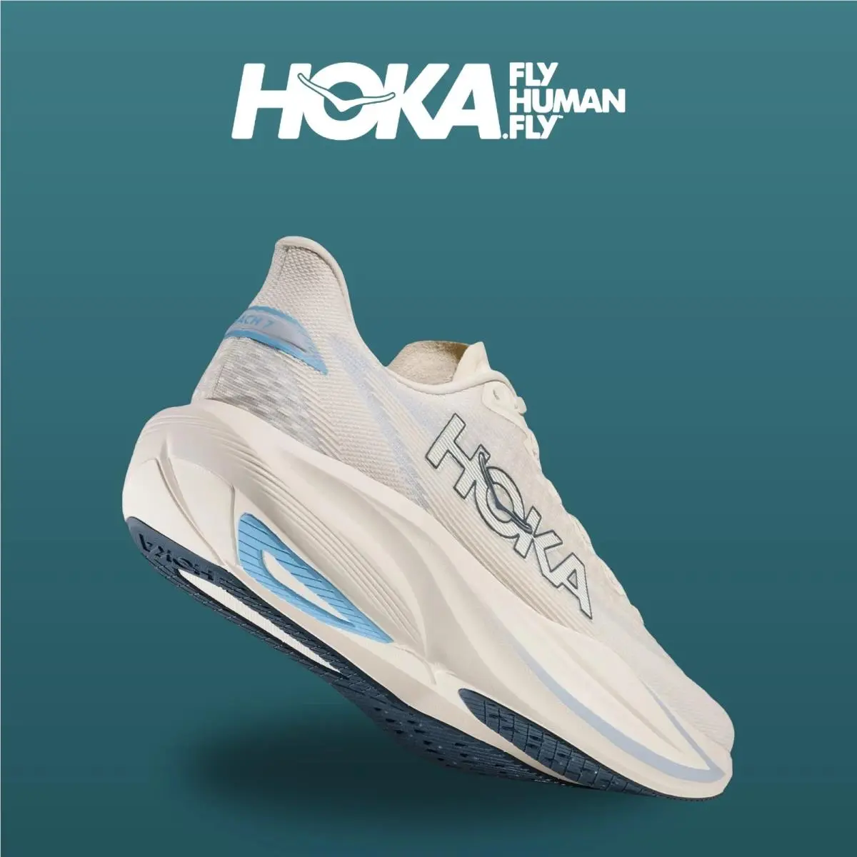 Hoka shoes - Mach 7 - Mach - 1171904-ASRN - Alabaster/Soaring Blue 6