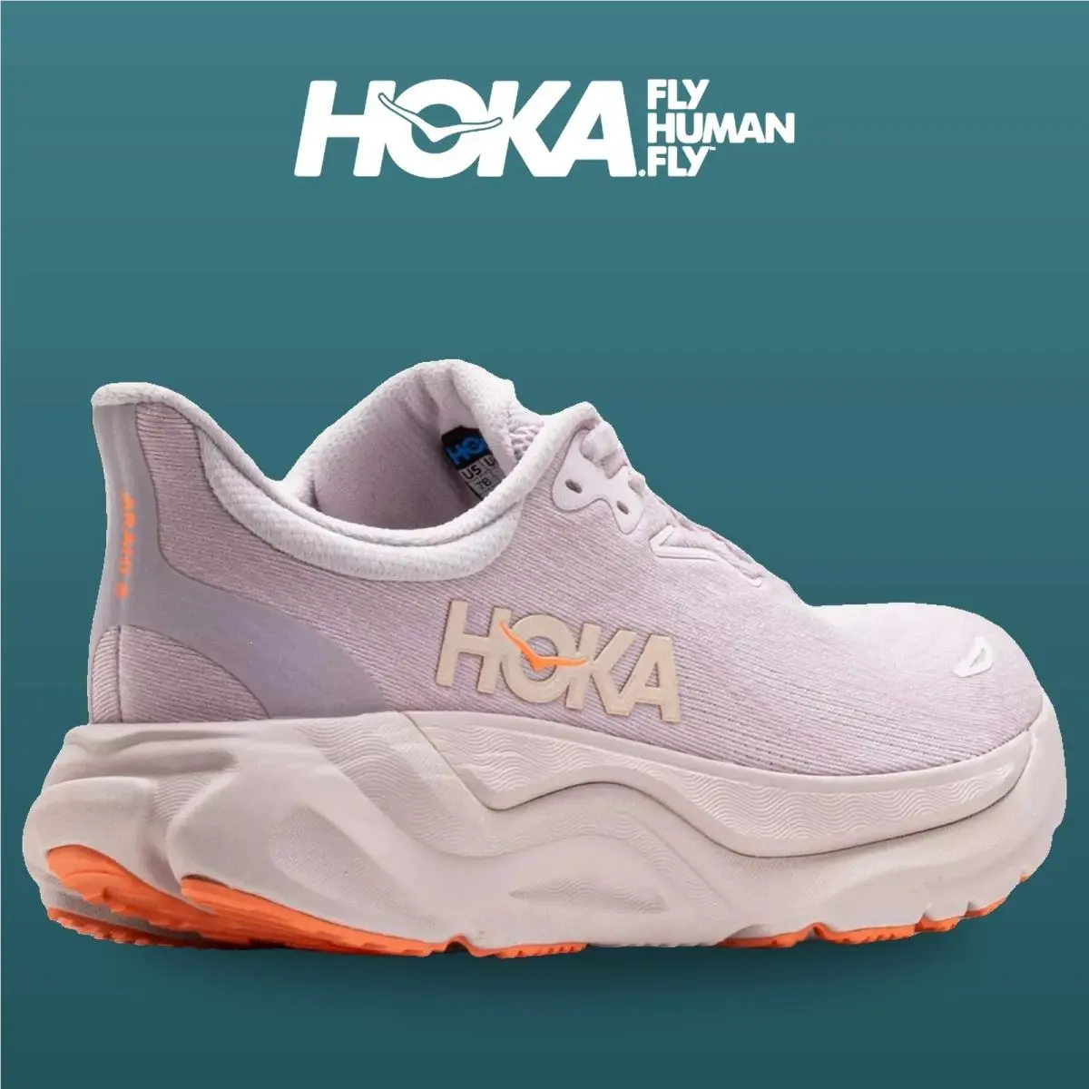 Hoka shoes - Arahi 8 - Arahi - 1168691-LLP - Lilac Cream/Neon Cantaloupe 2