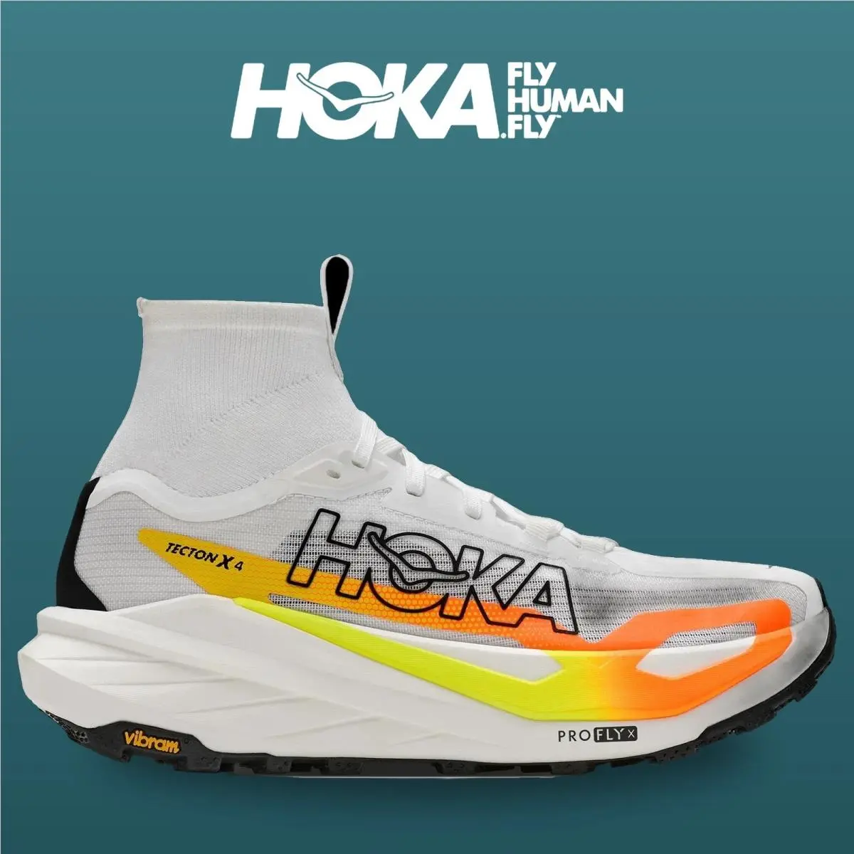 Hoka shoes - Tecton X 4 - Tecton - 1176633-FNTN - Frost/Neon Tangerine 4