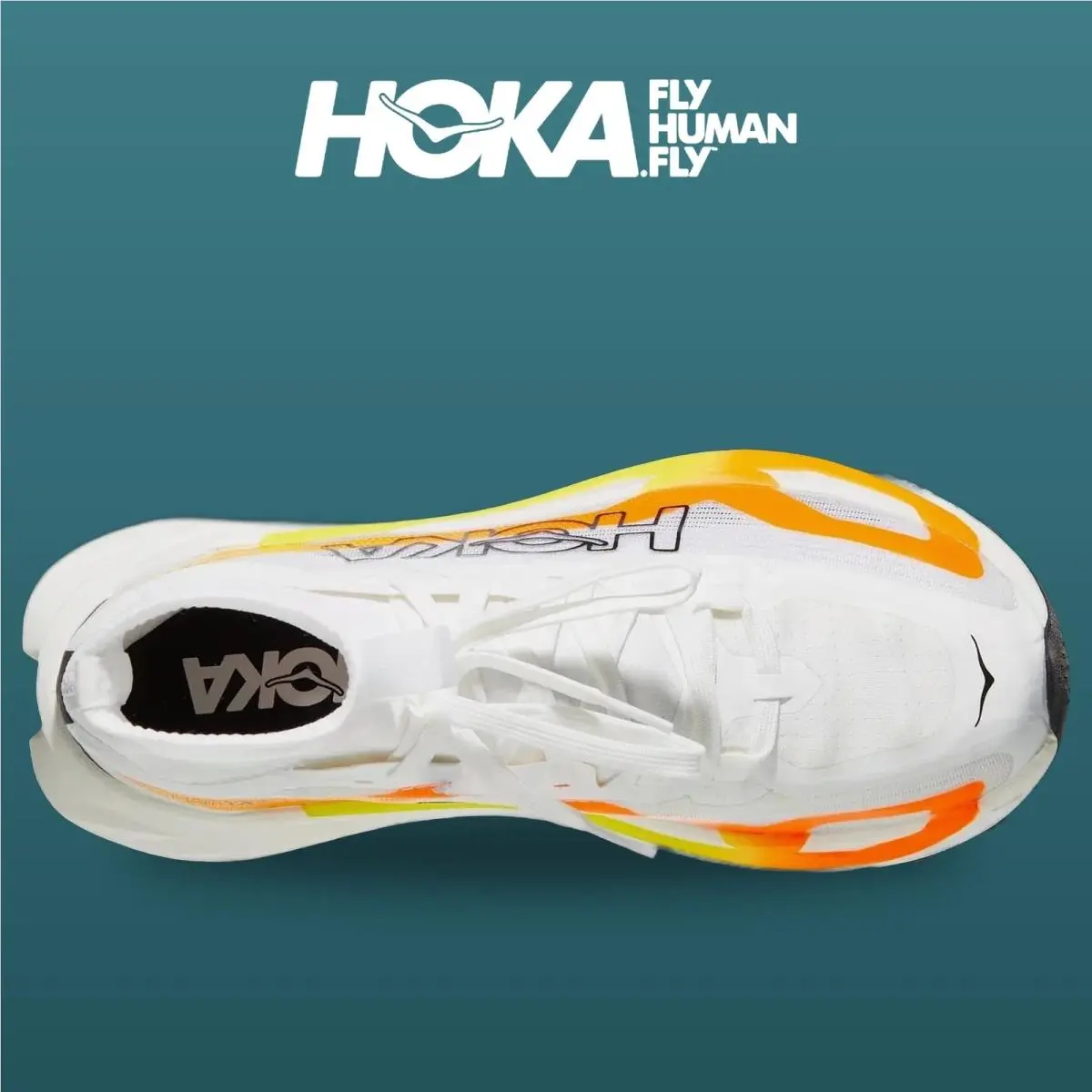 Hoka shoes - Tecton X 4 - Tecton - 1176633-FNTN - Frost/Neon Tangerine 9