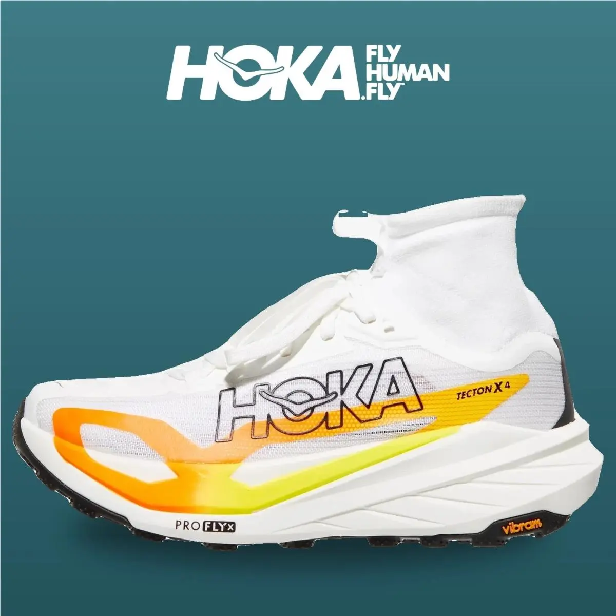 Hoka shoes - Tecton X 4 - Tecton - 1176633-FNTN - Frost/Neon Tangerine 6