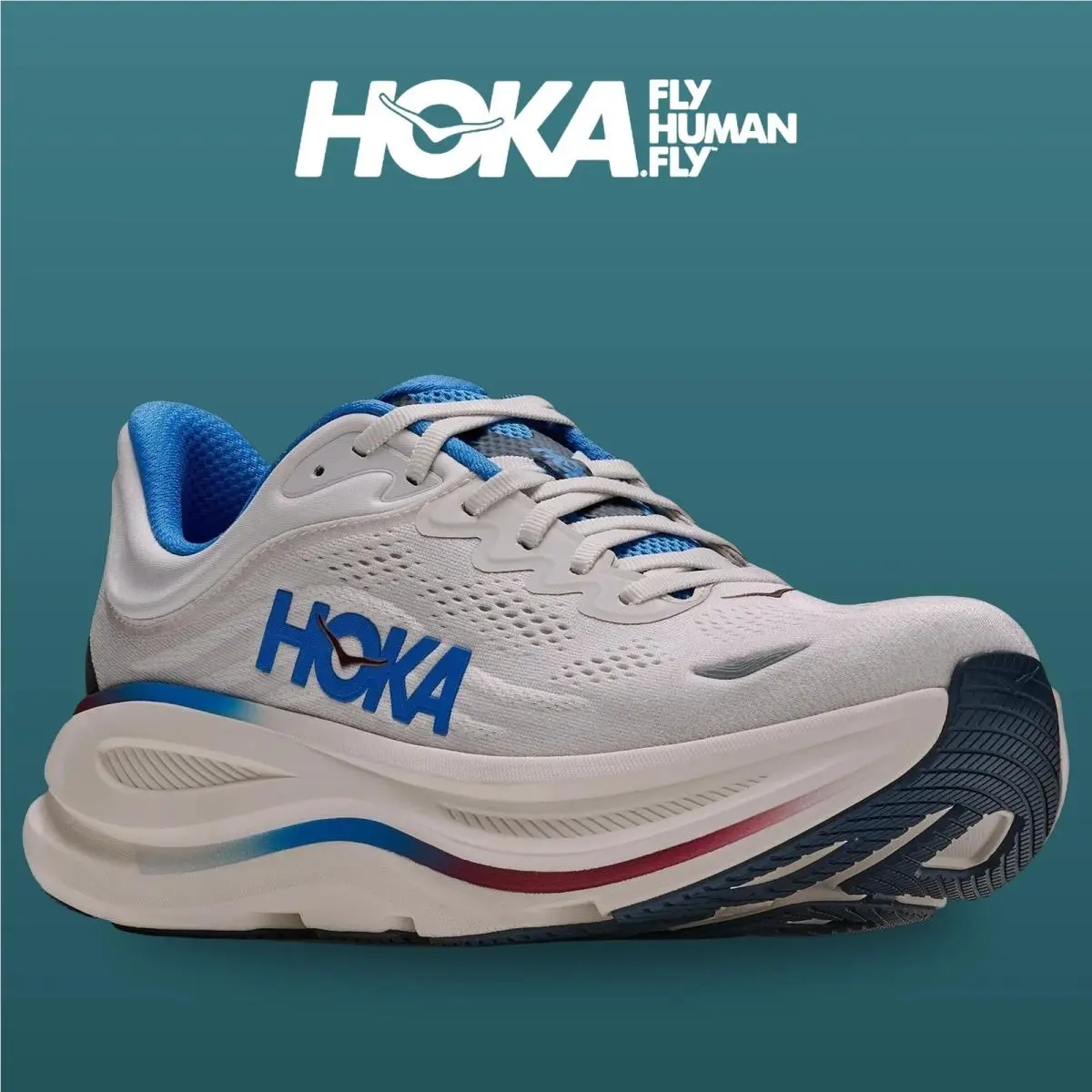 Hoka shoes - Bondi 9 - Bondi - 1162011-GRTV - Grout/Varsity Navy 4