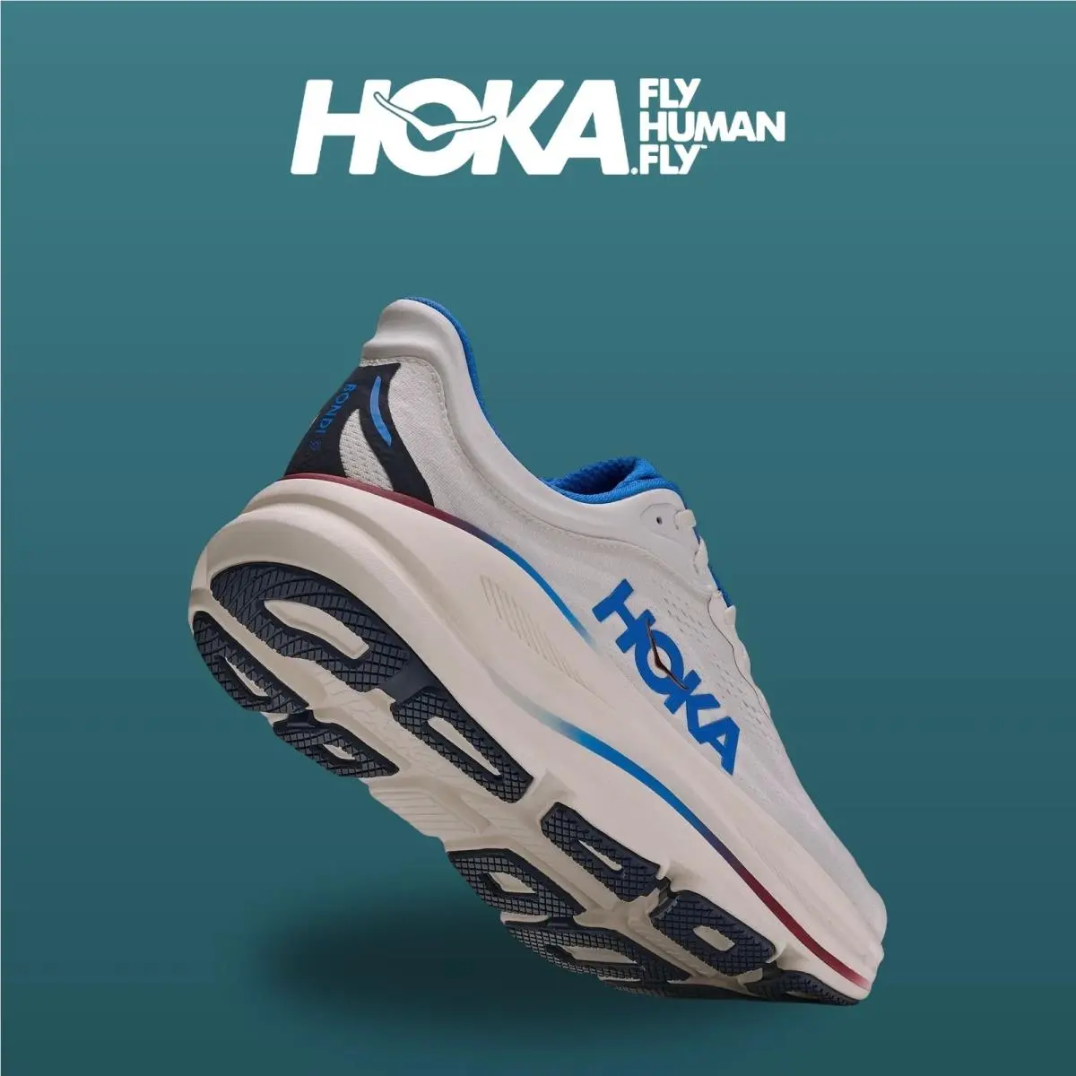 Hoka shoes - Bondi 9 - Bondi - 1162011-GRTV - Grout/Varsity Navy 15