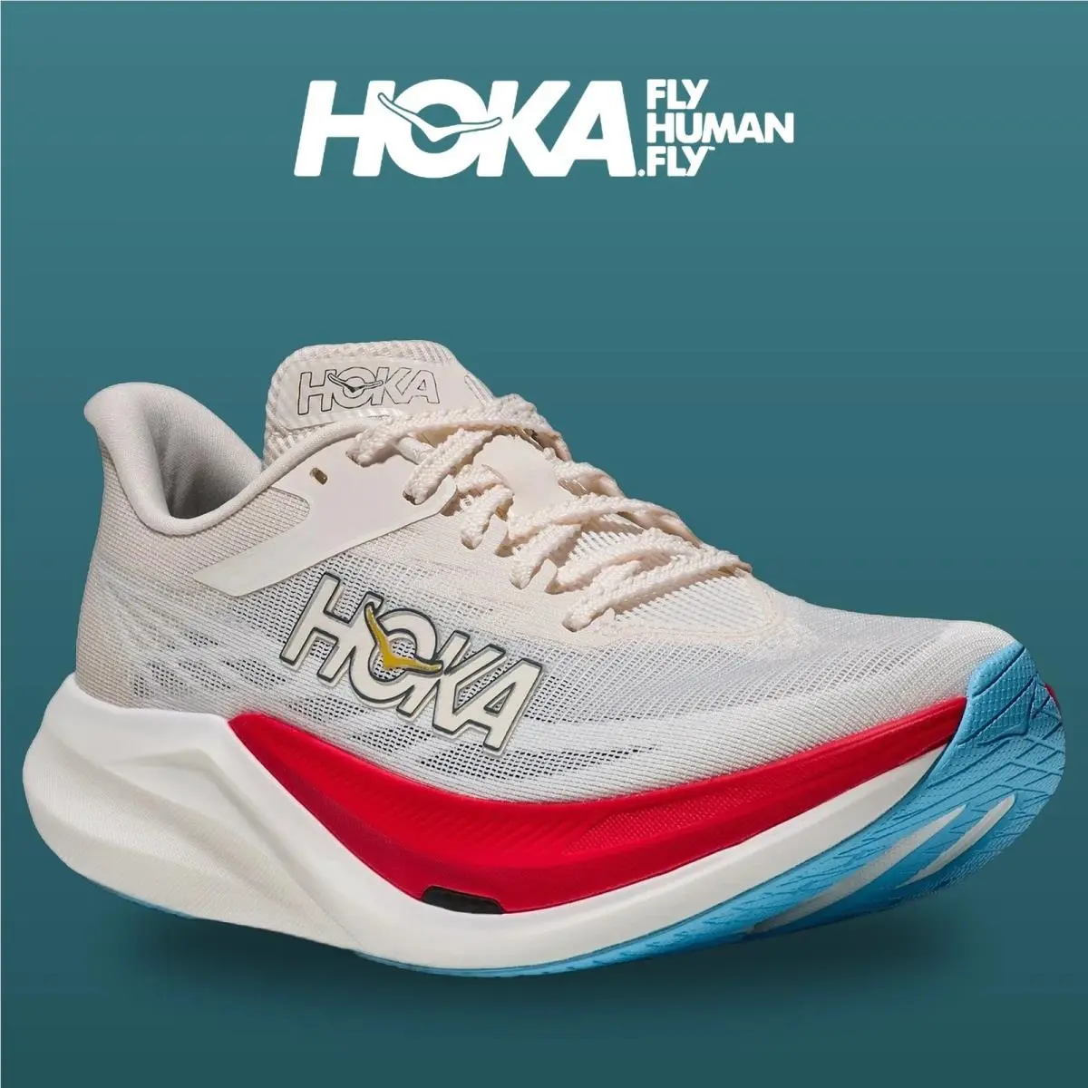 Hoka shoes - Rocket X 3 - Rocket - 1168724-ARFR - Alabaster/Frost 10