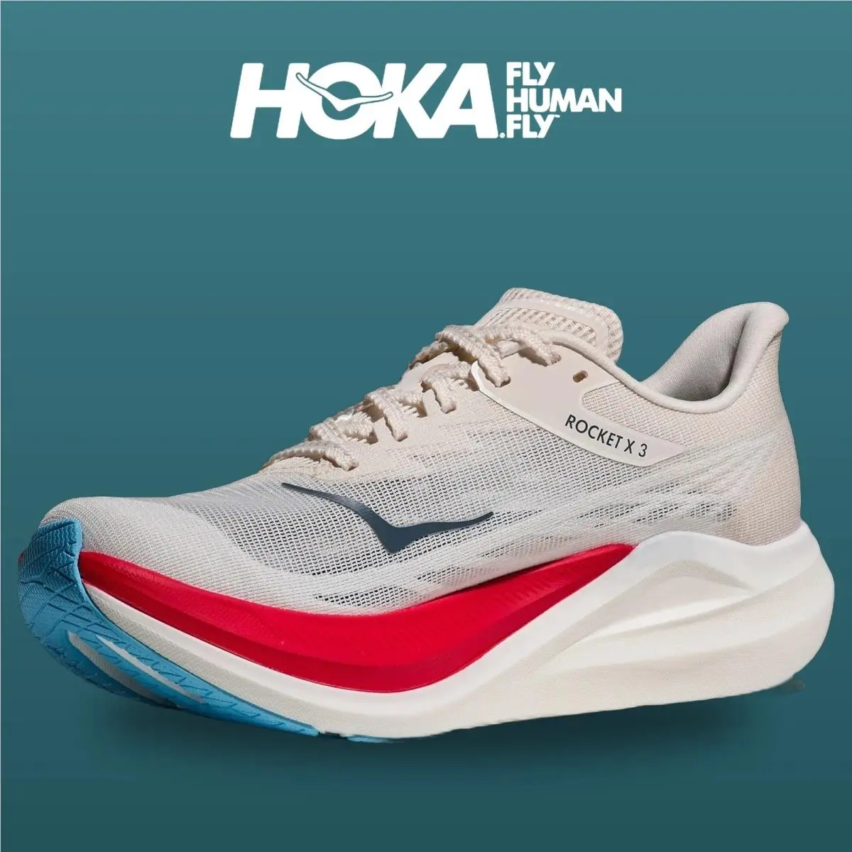 Hoka shoes - Rocket X 3 - Rocket - 1168724-ARFR - Alabaster/Frost 11