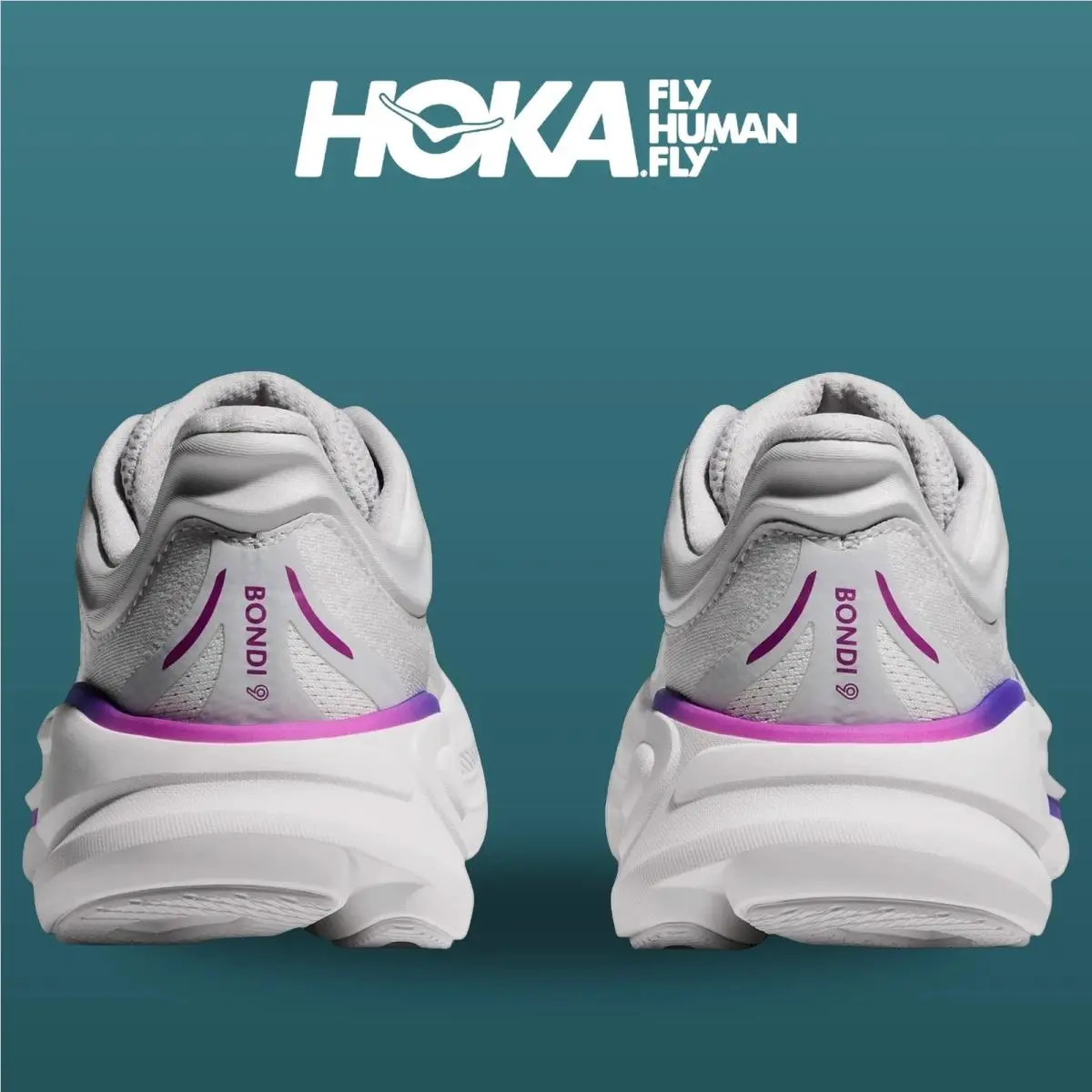 Hoka shoes - Bondi 9 - Bondi - 1162012-CYWH - Cosmic Grey/White 12