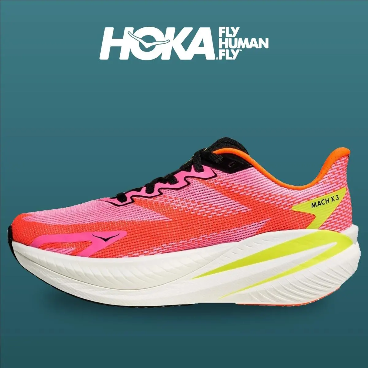 Hoka shoes - Mach X 3 - Mach - 1168721-NNRS - NeonRose/NeonTangerine 4