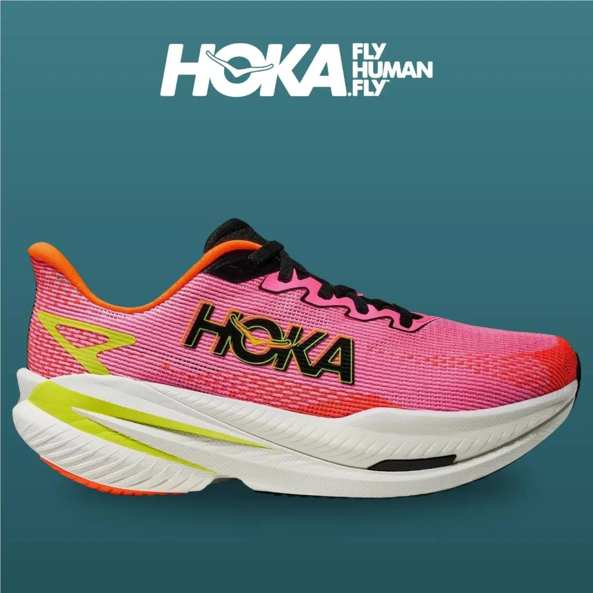 Hoka shoes - Mach X 3 - Mach - 1168721-NNRS - NeonRose/NeonTangerine 10