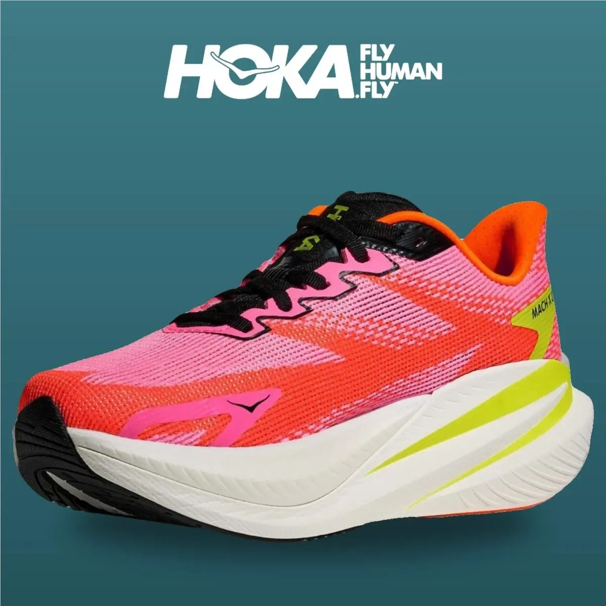 Hoka shoes - Mach X 3 - Mach - 1168721-NNRS - NeonRose/NeonTangerine 18