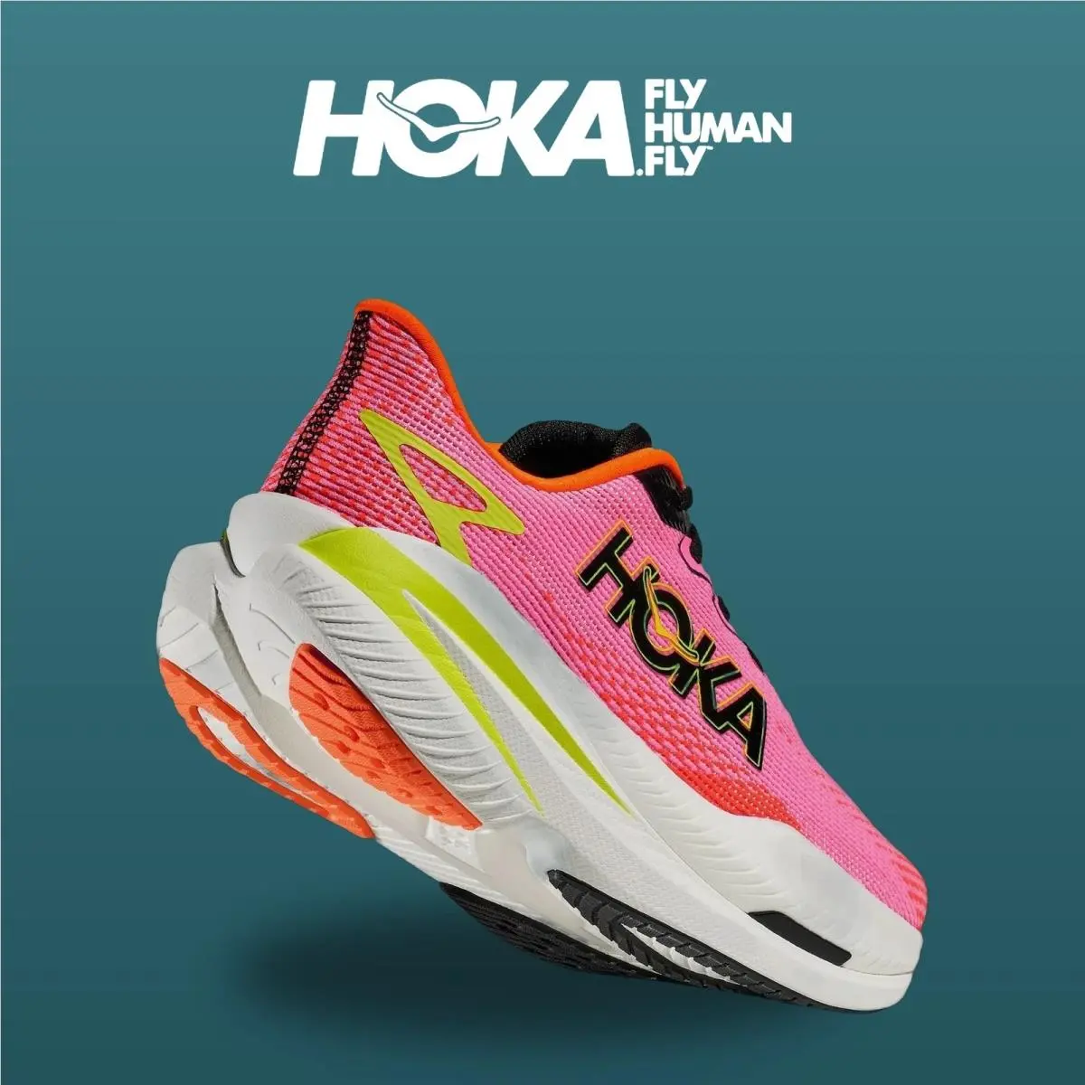 Hoka shoes - Mach X 3 - Mach - 1168721-NNRS - NeonRose/NeonTangerine 19