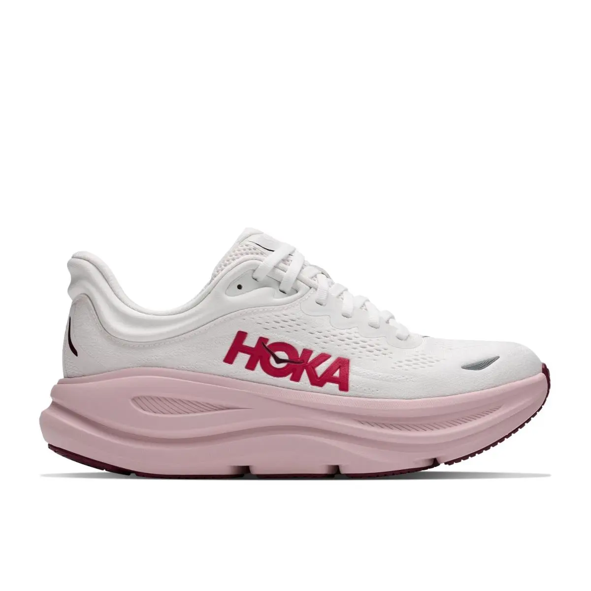 Hoka Bondi 9 Running Shoes in White/pink Opal Women