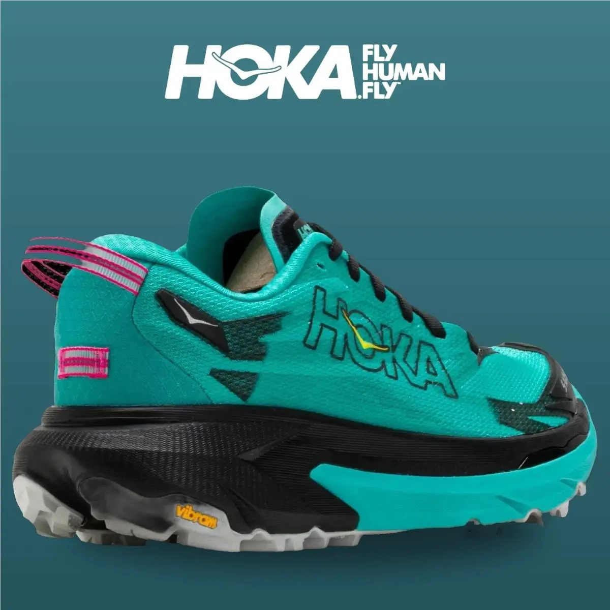 Hoka shoes - Mafate 5 - Mafate - 1168723-BCQ - Black/Electric Aqua 11