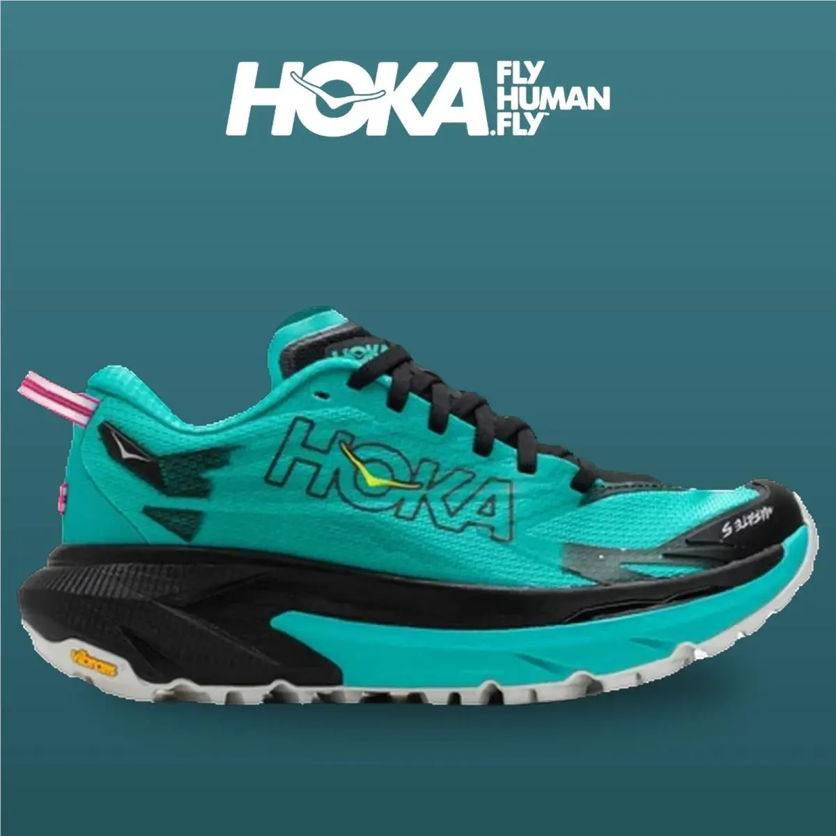 Hoka shoes - Mafate 5 - Mafate - 1168723-BCQ - Black/Electric Aqua 6