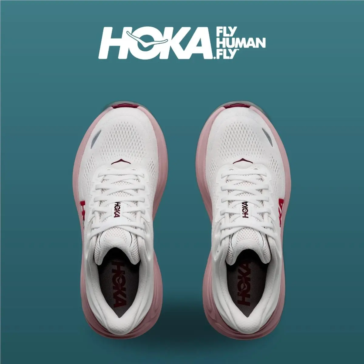 Hoka shoes - HOKA Bondi 9 Wide - Bondi Wide - 1162012-WKP - White/Pink Opal 9