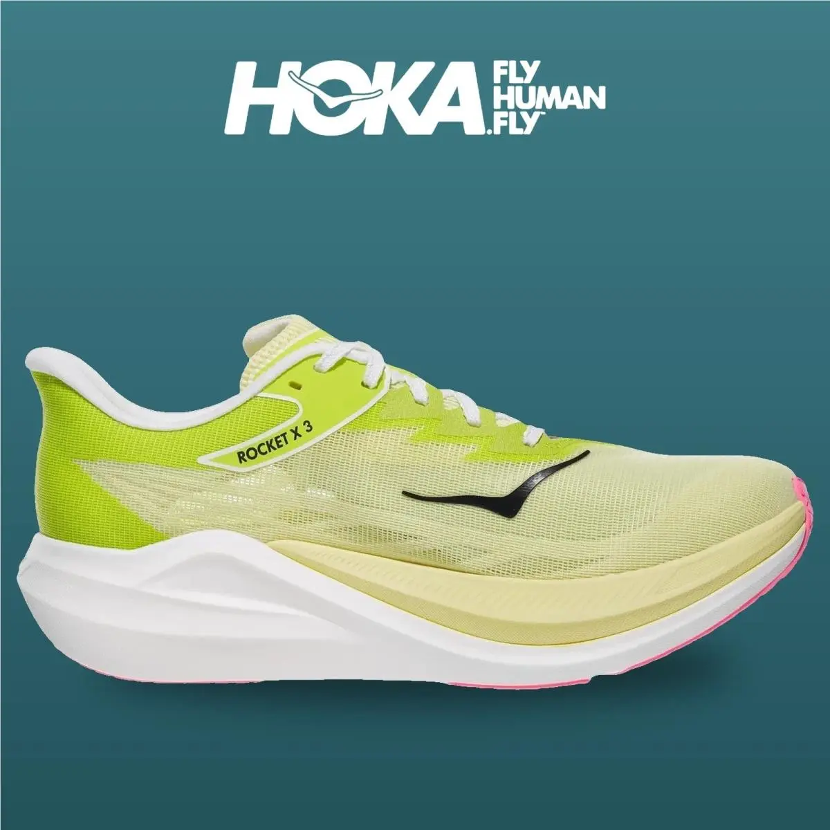 Hoka shoes - Rocket X 3 - Rocket - 1168724-SNLG - Sunlight/Neon Hoka Citrus 1