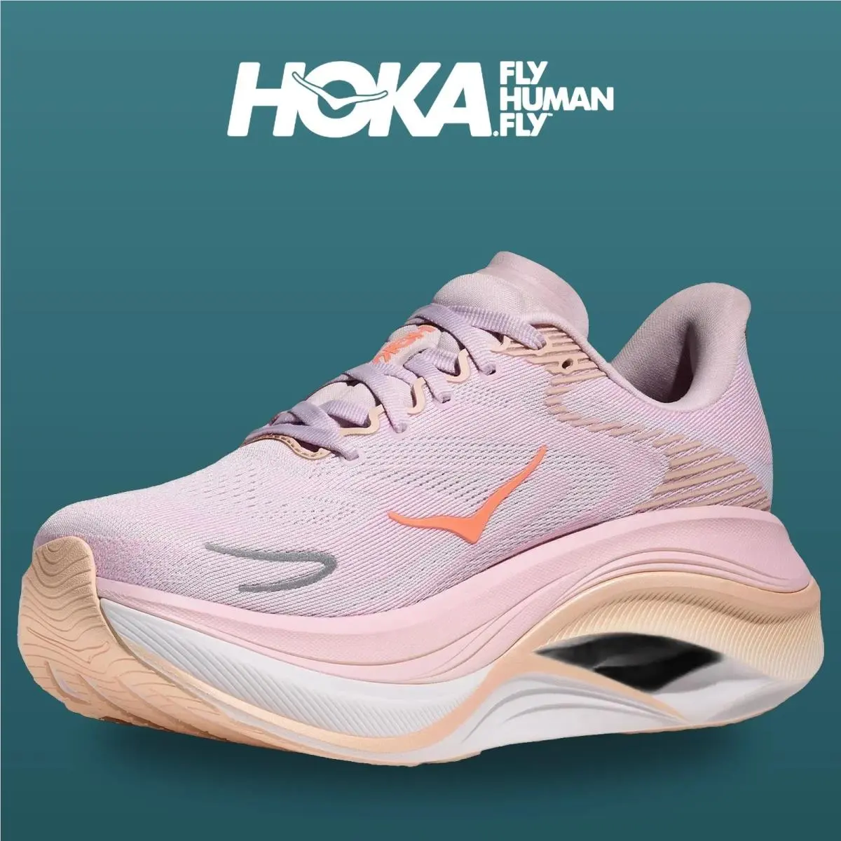 Hoka shoes - Skyward X 2 - Skyward - 1171926-LRMT - Lilac Cream/Tangerine Glow 5