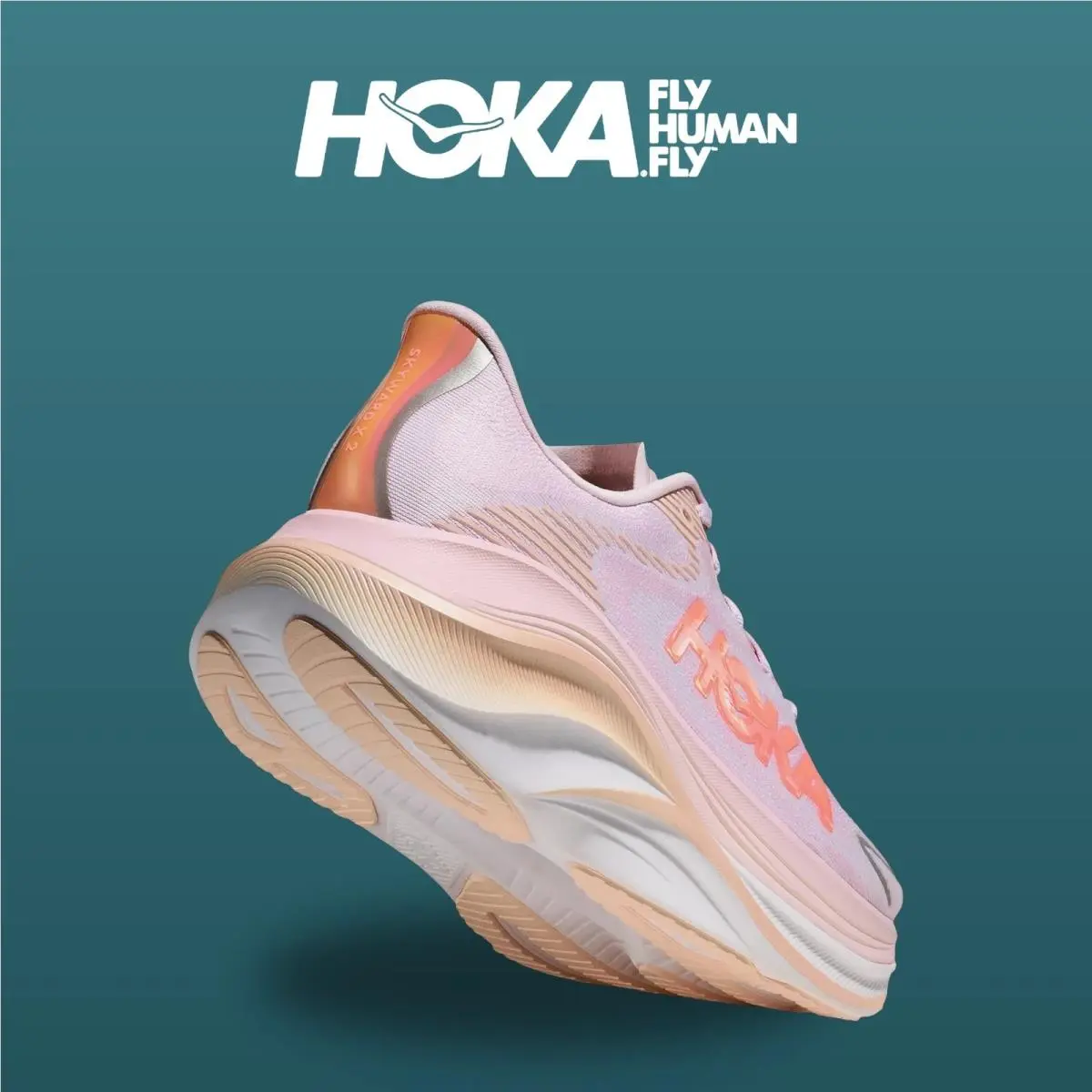 Hoka shoes - Skyward X 2 - Skyward - 1171926-LRMT - Lilac Cream/Tangerine Glow 6